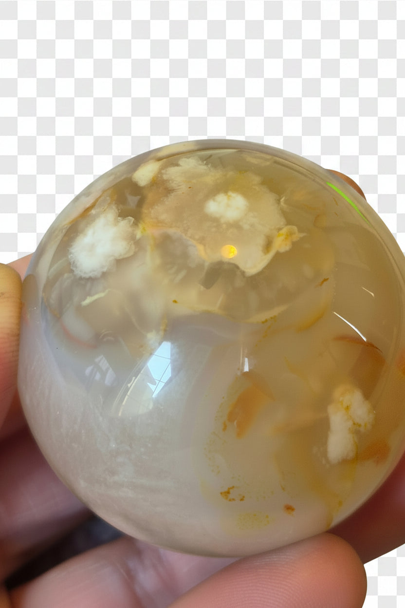 🧚✨ Fairy Dust Owl Flower Agate Sphere Set 🦉🌸