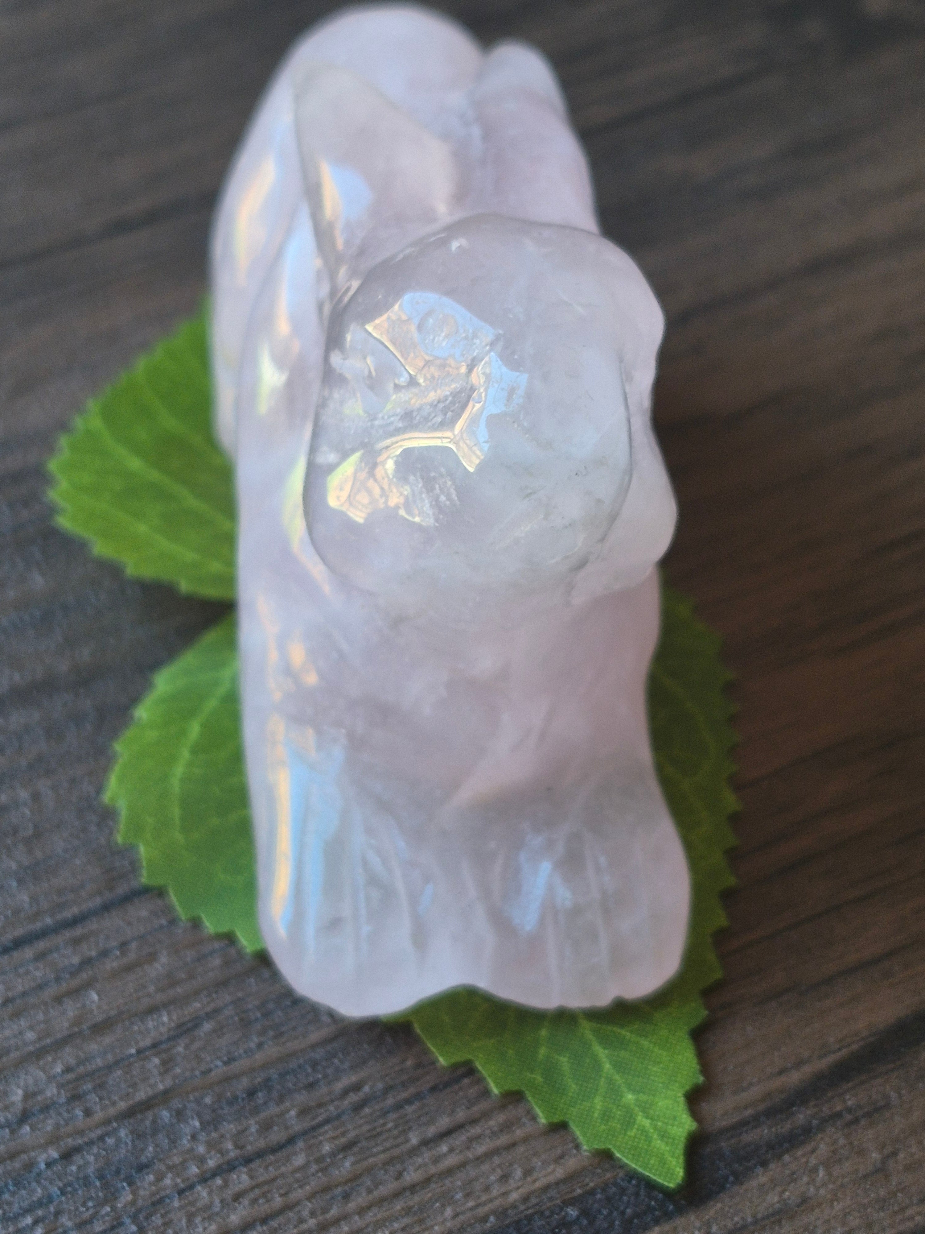 Rose Quartz Hand Carved Rabbit