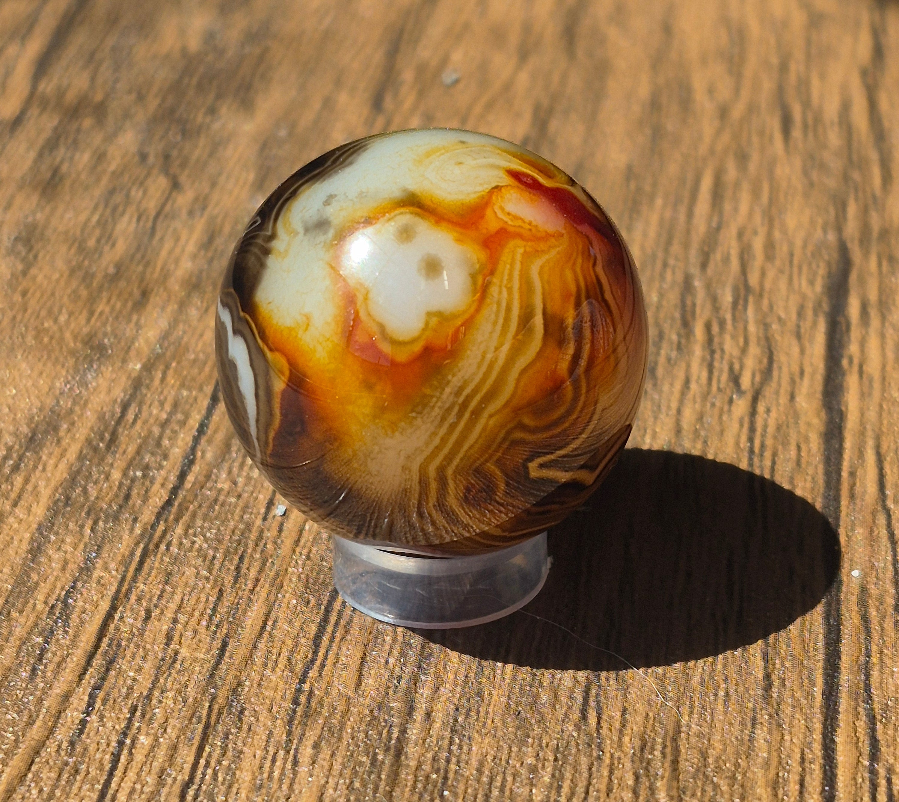 Madagascar Agate Alignment Sphere 🧡🖤🤎