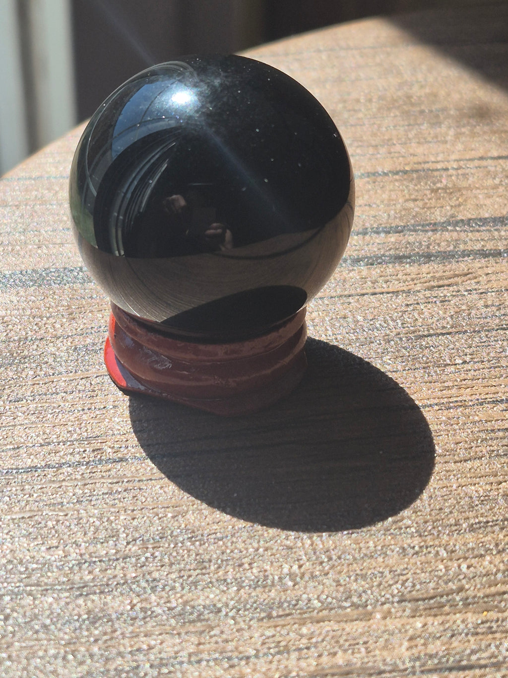 🌈 Hidden Aurora Rainbow Obsidian Sphere • 37 mm