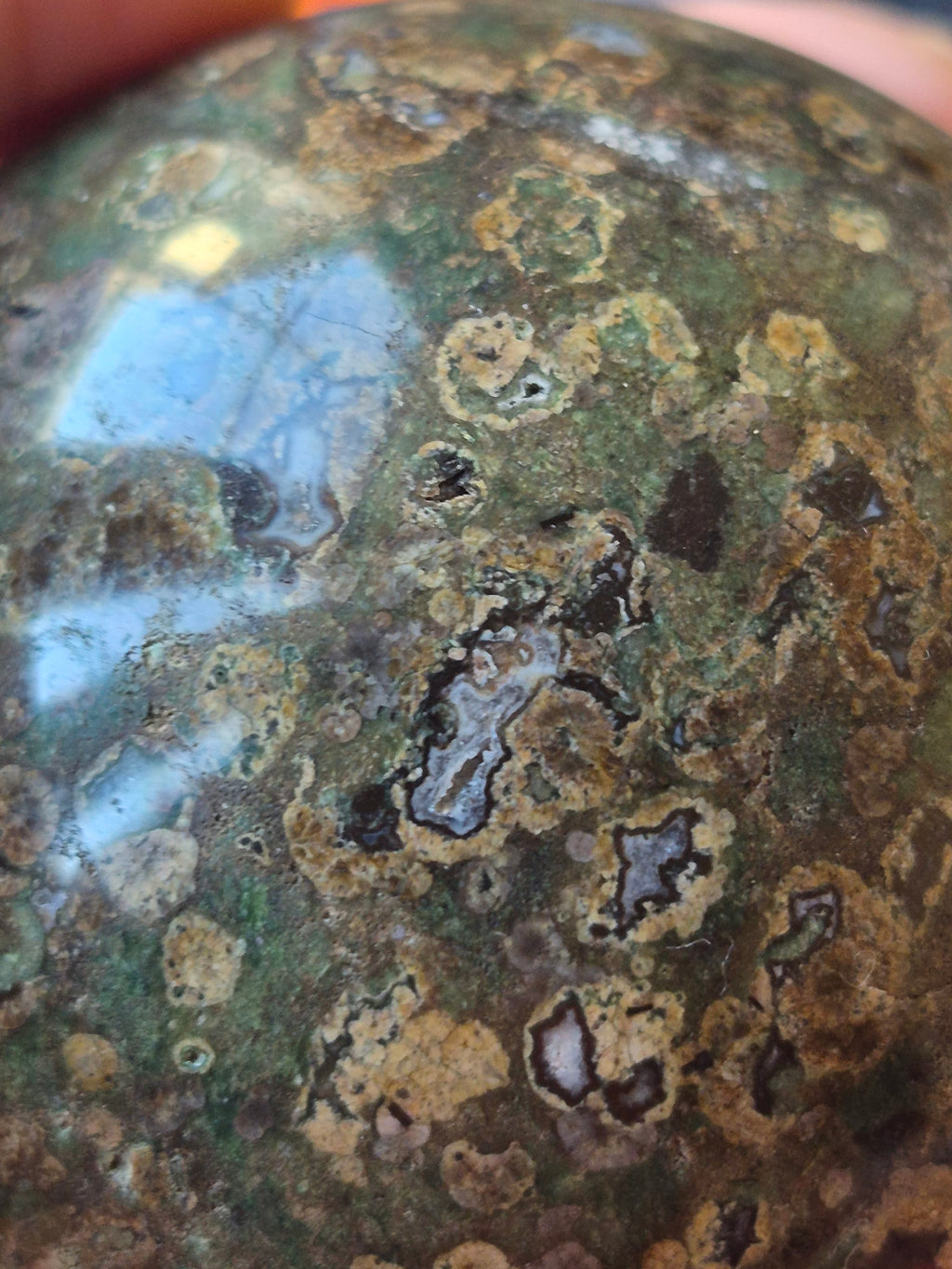💚 Rainforest Jasper (Rhyolite) Sphere ⭐