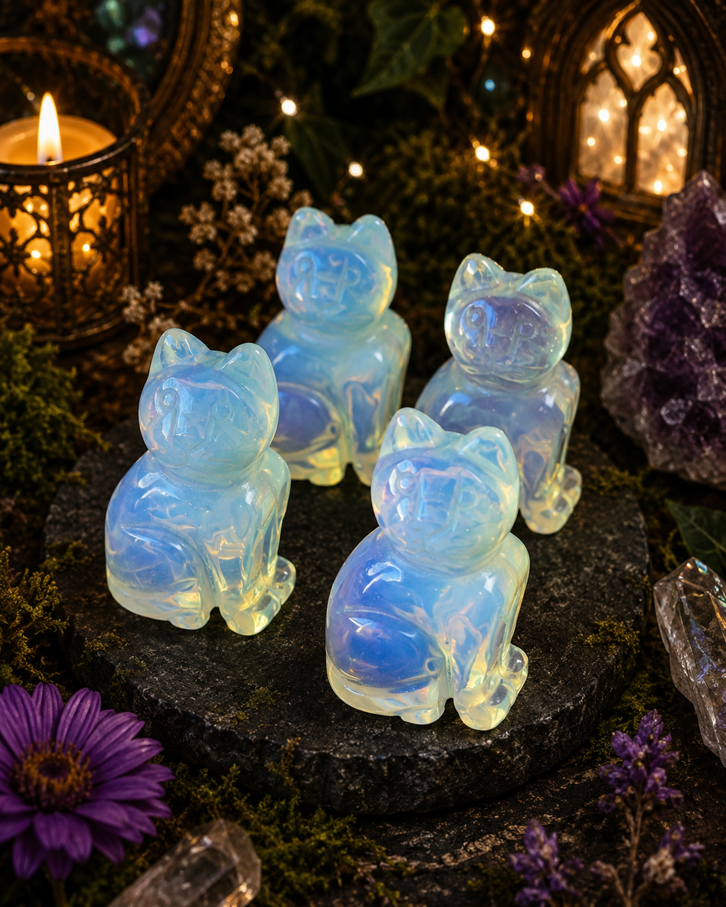 🔮🐈 Mystic Familiar Opalite Crystal Cat 🐈🔮
