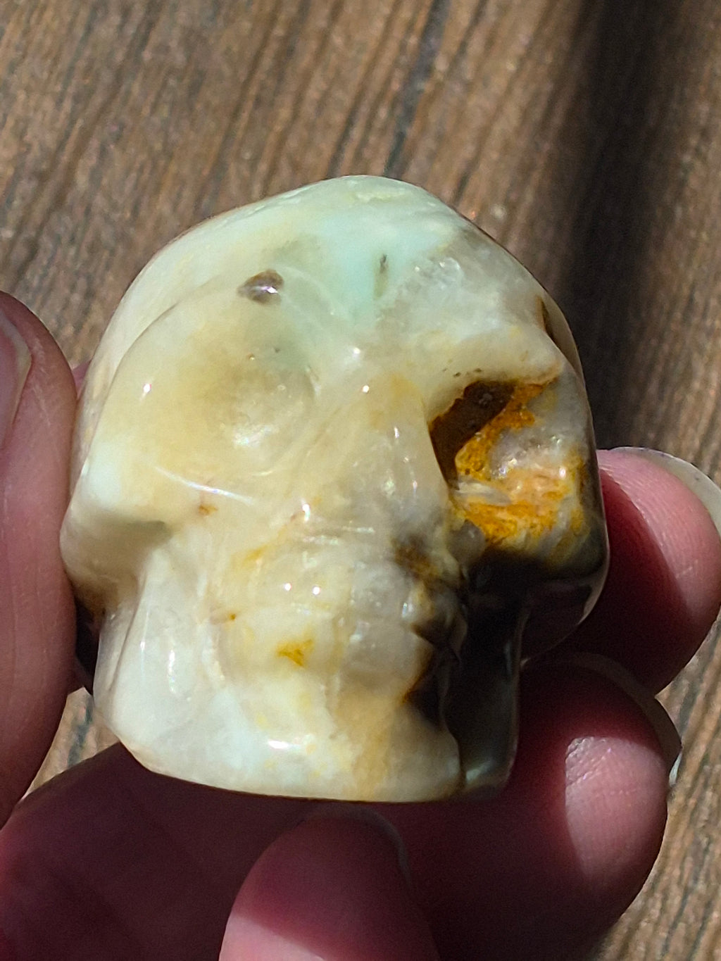 💀 Agate Skull with Natural Druzy Quartz Pocket