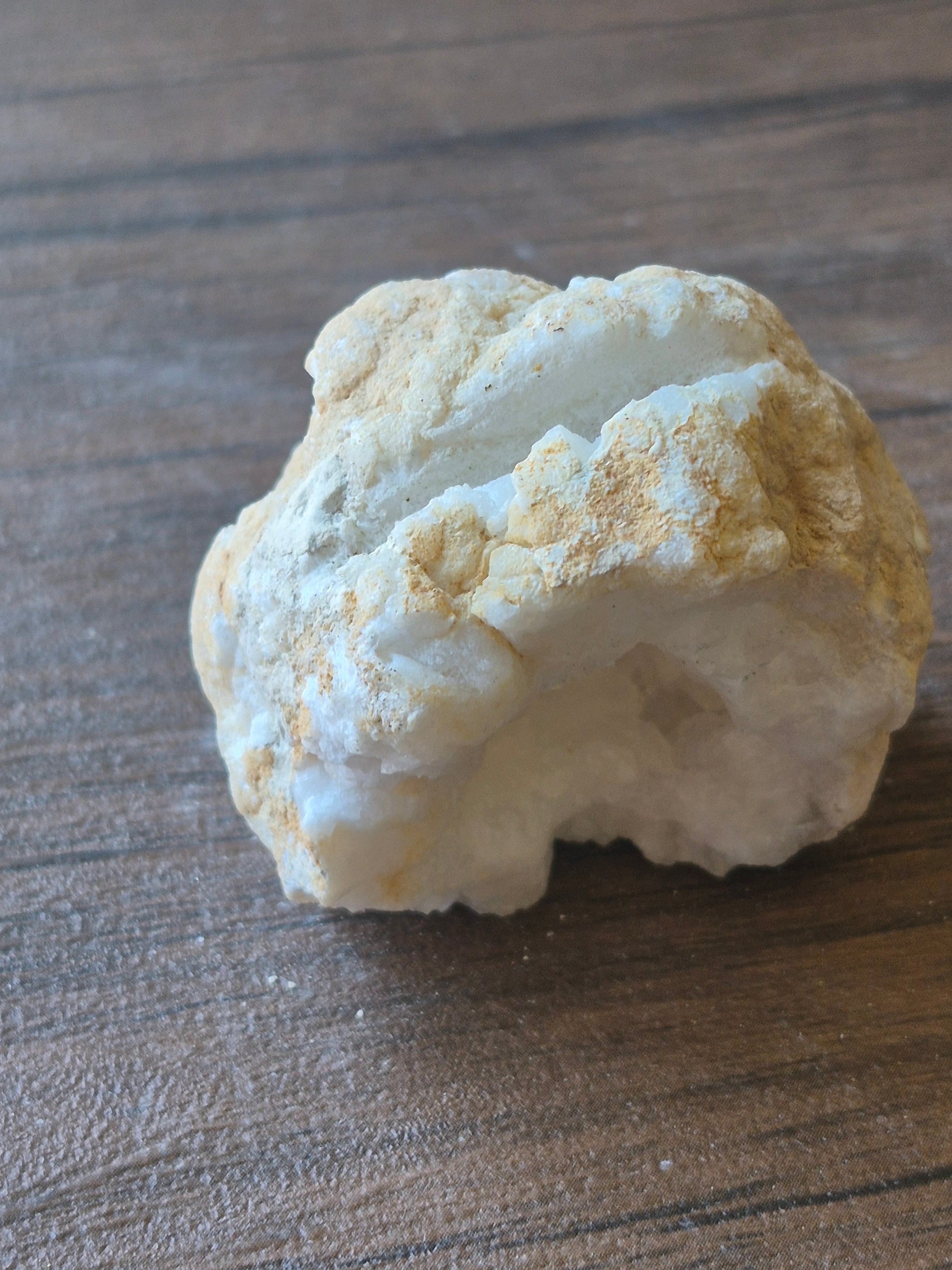 🤍 White Quartz Geode-Half ✨ Specimen No. 012