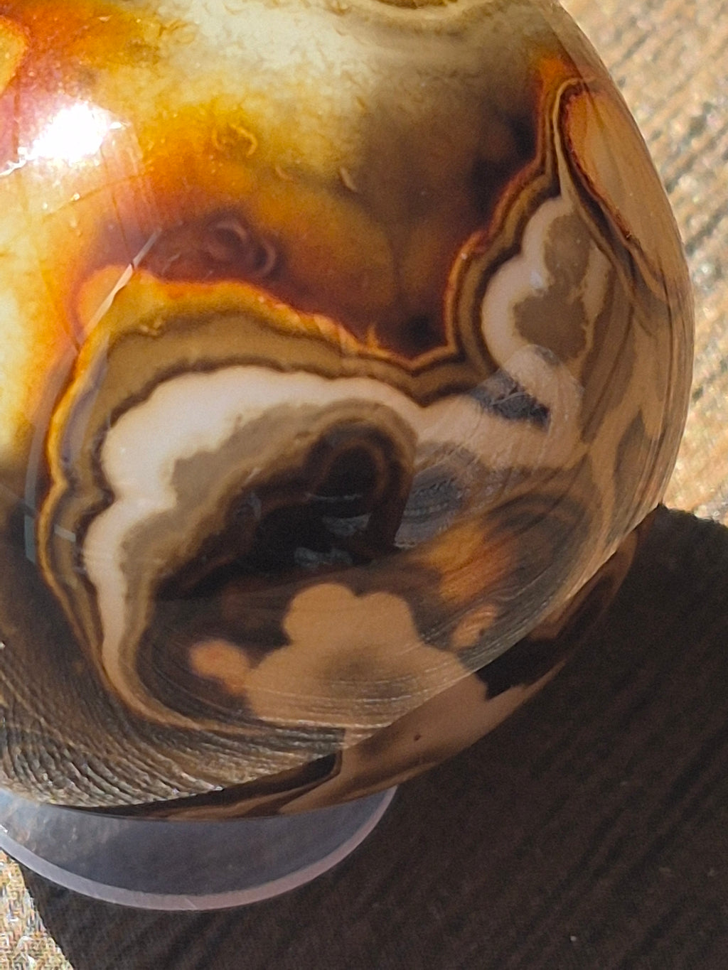 Madagascar Agate Alignment Sphere 🧡🖤🤎