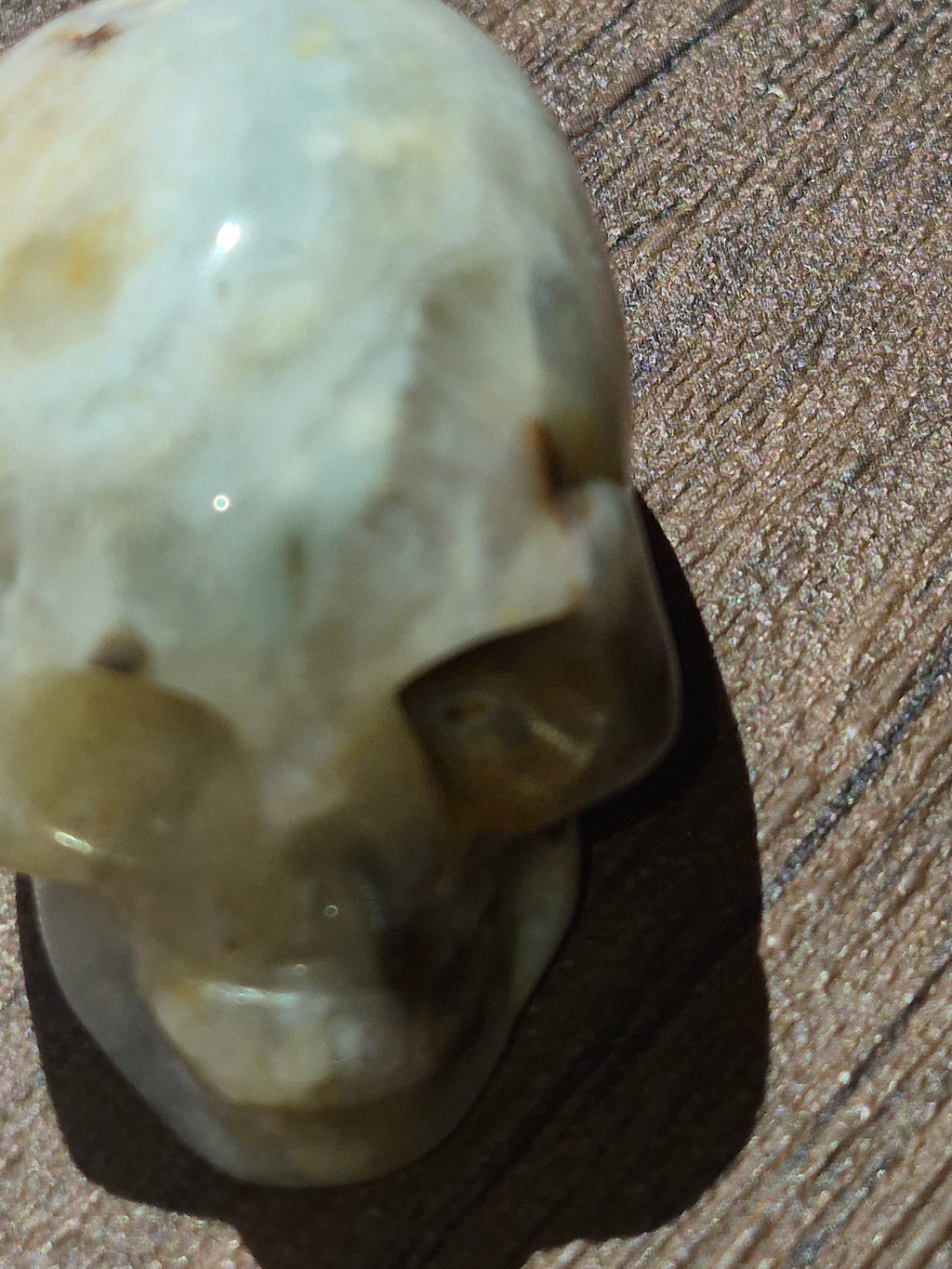💀 Agate Skull with Natural Druzy Quartz Pocket