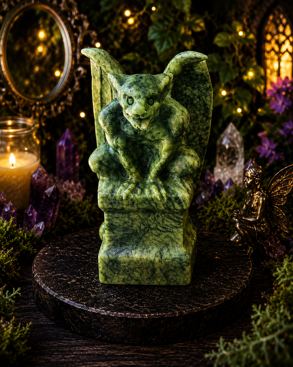 🖤🪽 The Mossbound Guardian — Serpentine Gargoyle 🌿✨