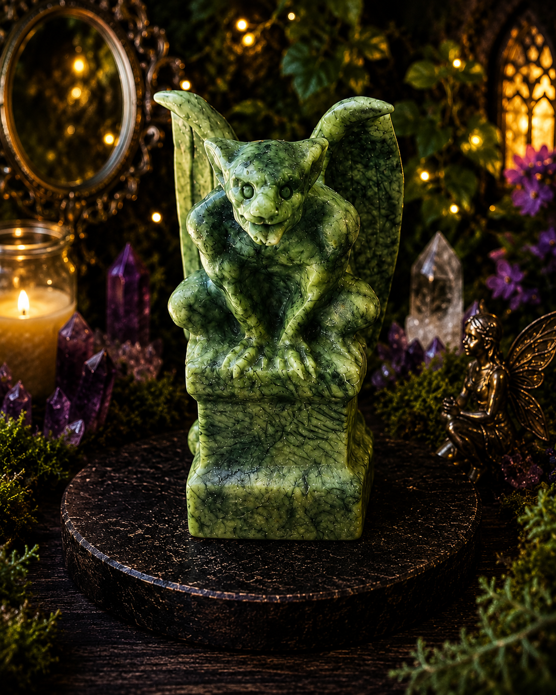 🖤🪽 The Mossbound Guardian — Serpentine Gargoyle 🌿✨