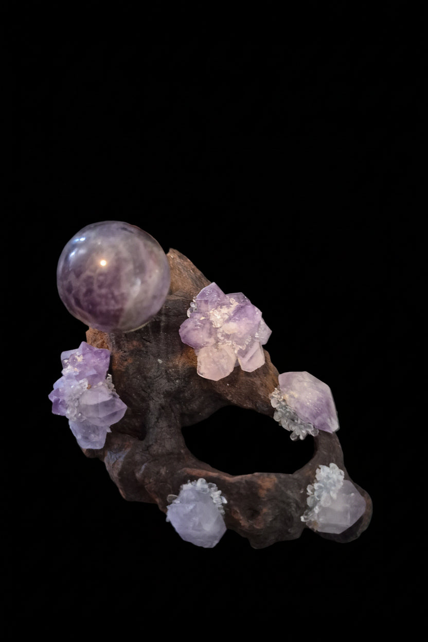 🧚‍♀️✨ Amethyst Fairy Garden Sphere Holder ✨🧚‍♀️