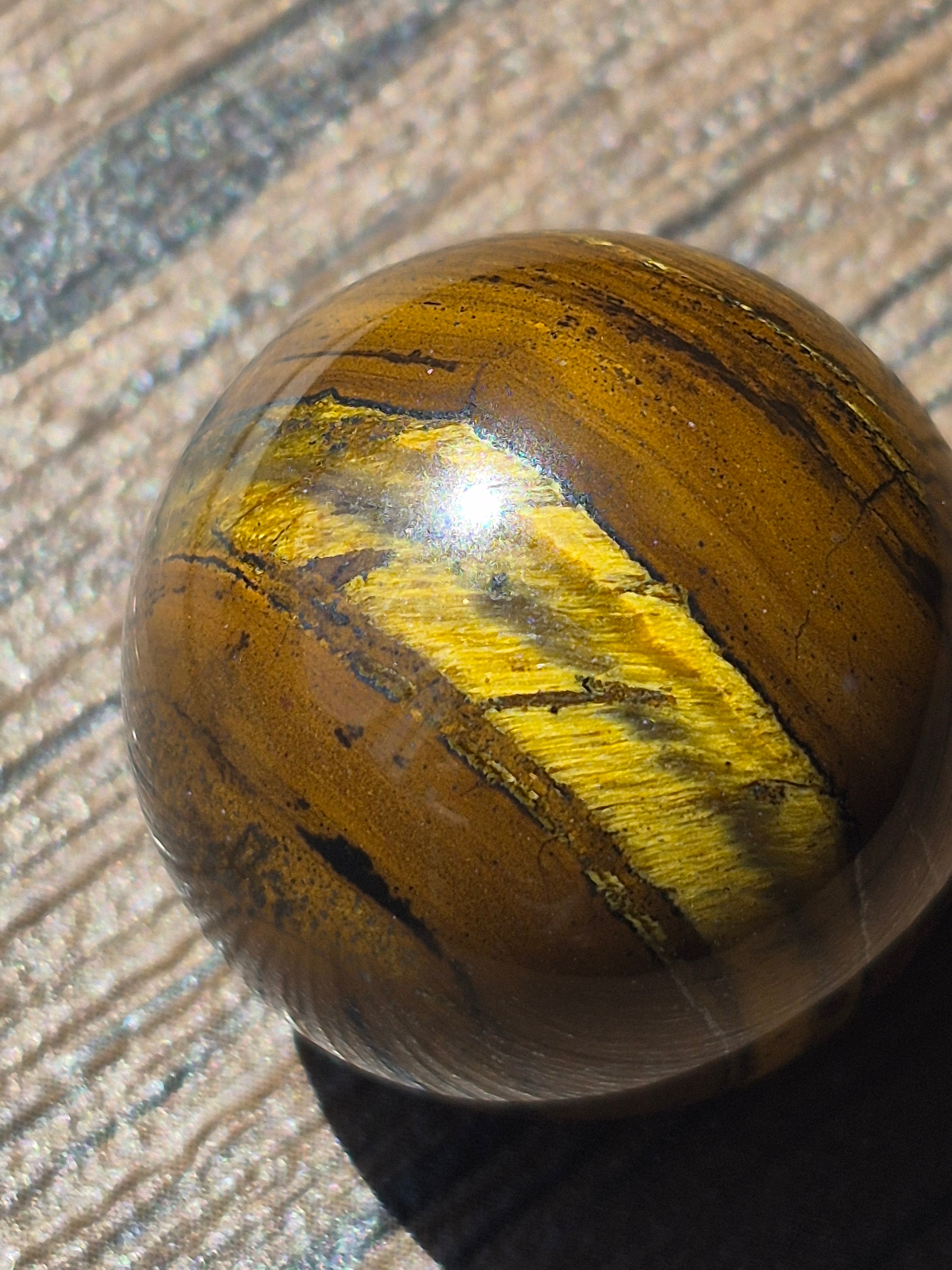 Self-Standing Mini Tiger's Eye Sphere 🐅🟠