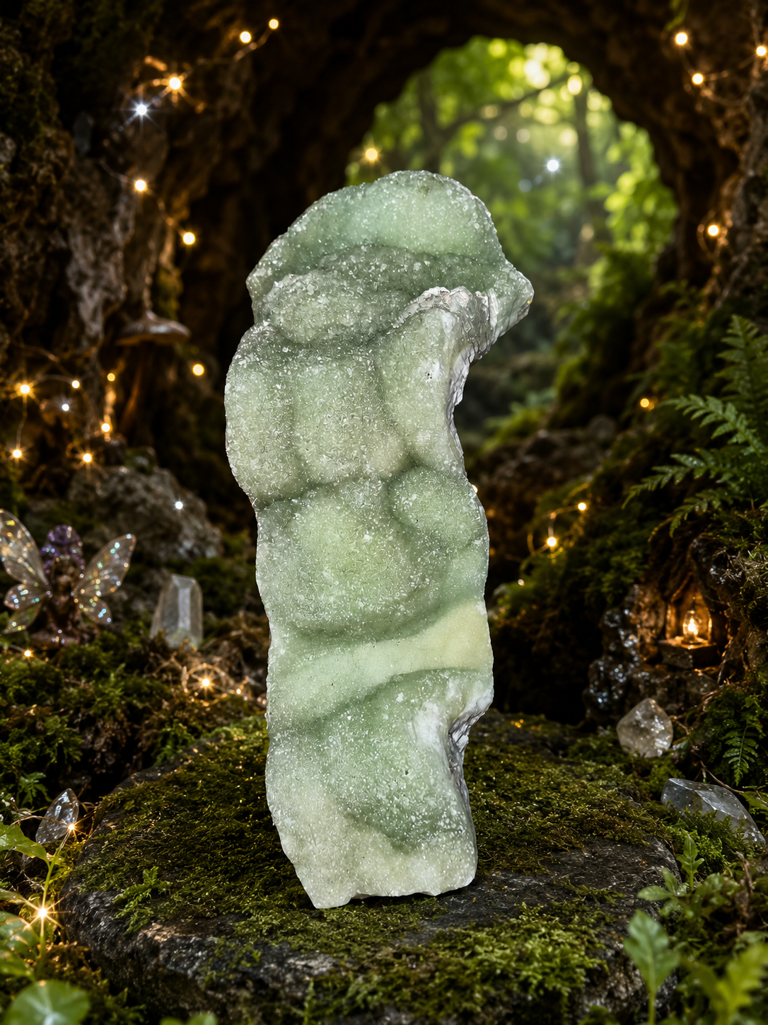 Green Aragonite – Druzy Cave Waves ⭐