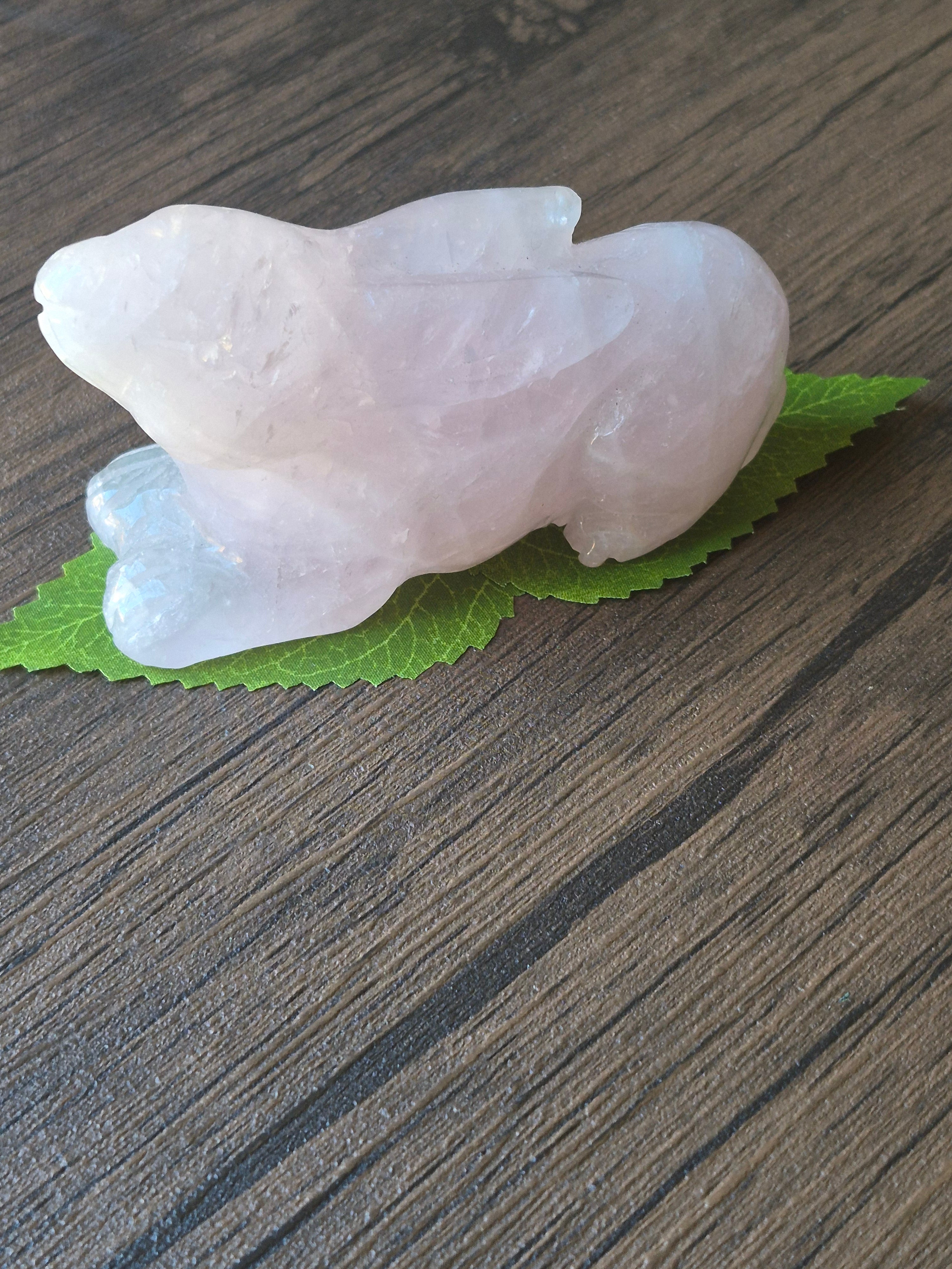 Rose Quartz Hand Carved Rabbit