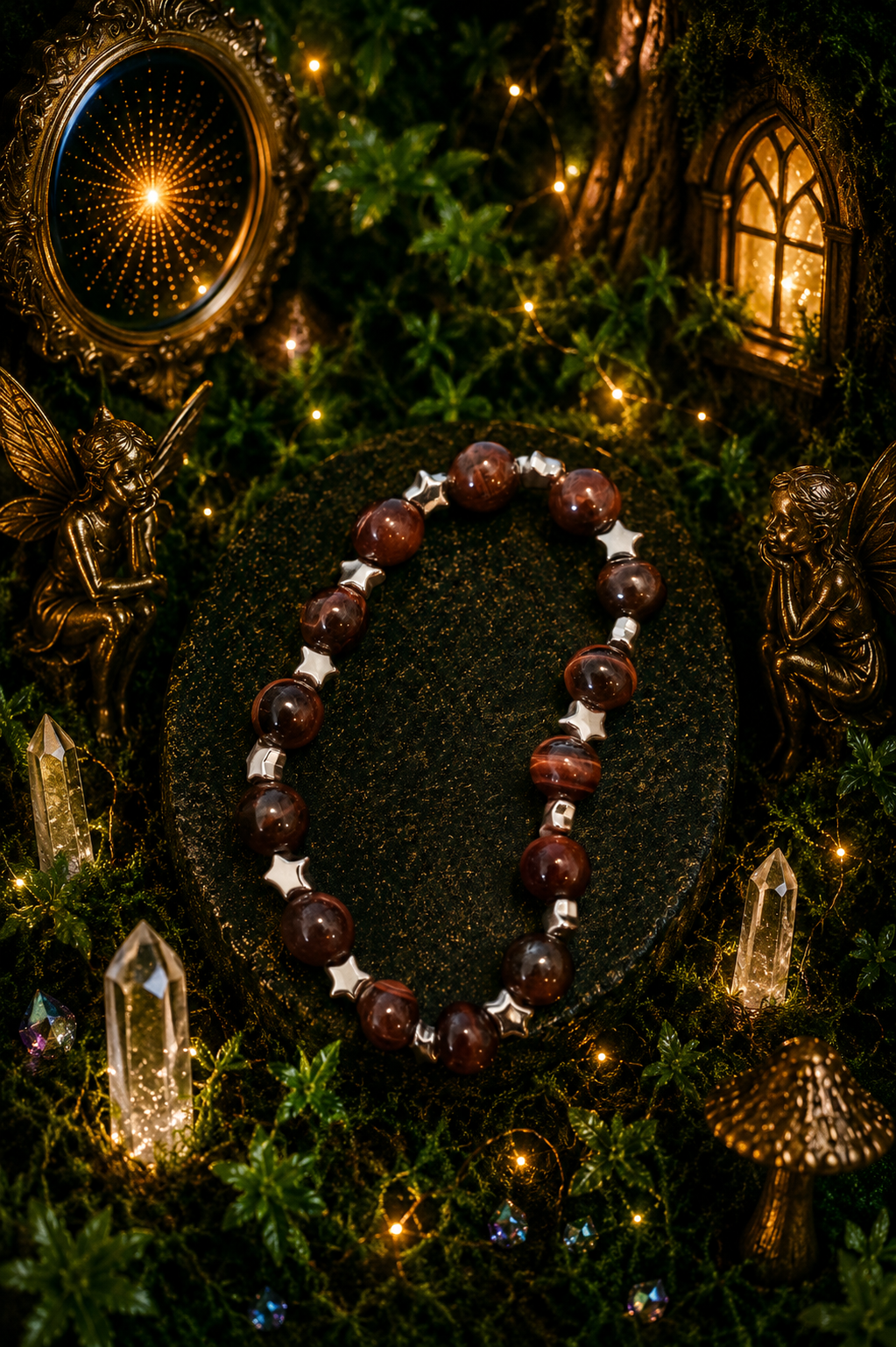 ⭐ Starry Courage Tiger’s Eye Crystal Bracelet 🐯✨