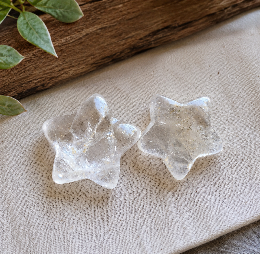 🌟Natural Clear Quartz Crystal Star