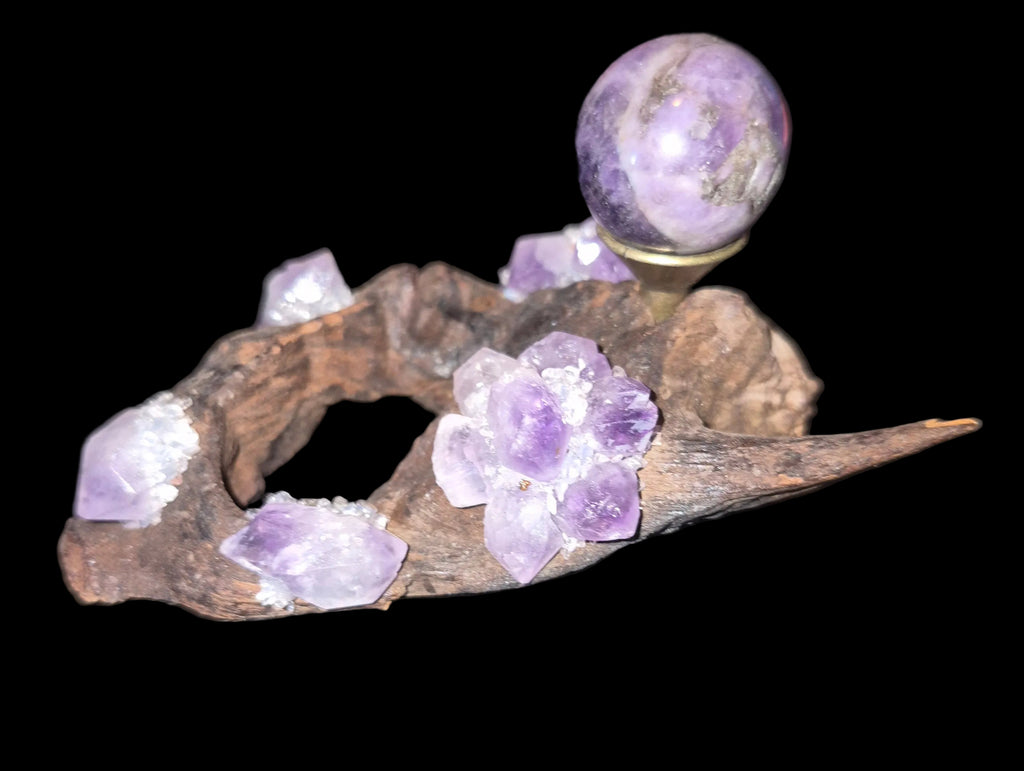 🧚‍♀️✨ Amethyst Fairy Garden Sphere Holder ✨🧚‍♀️