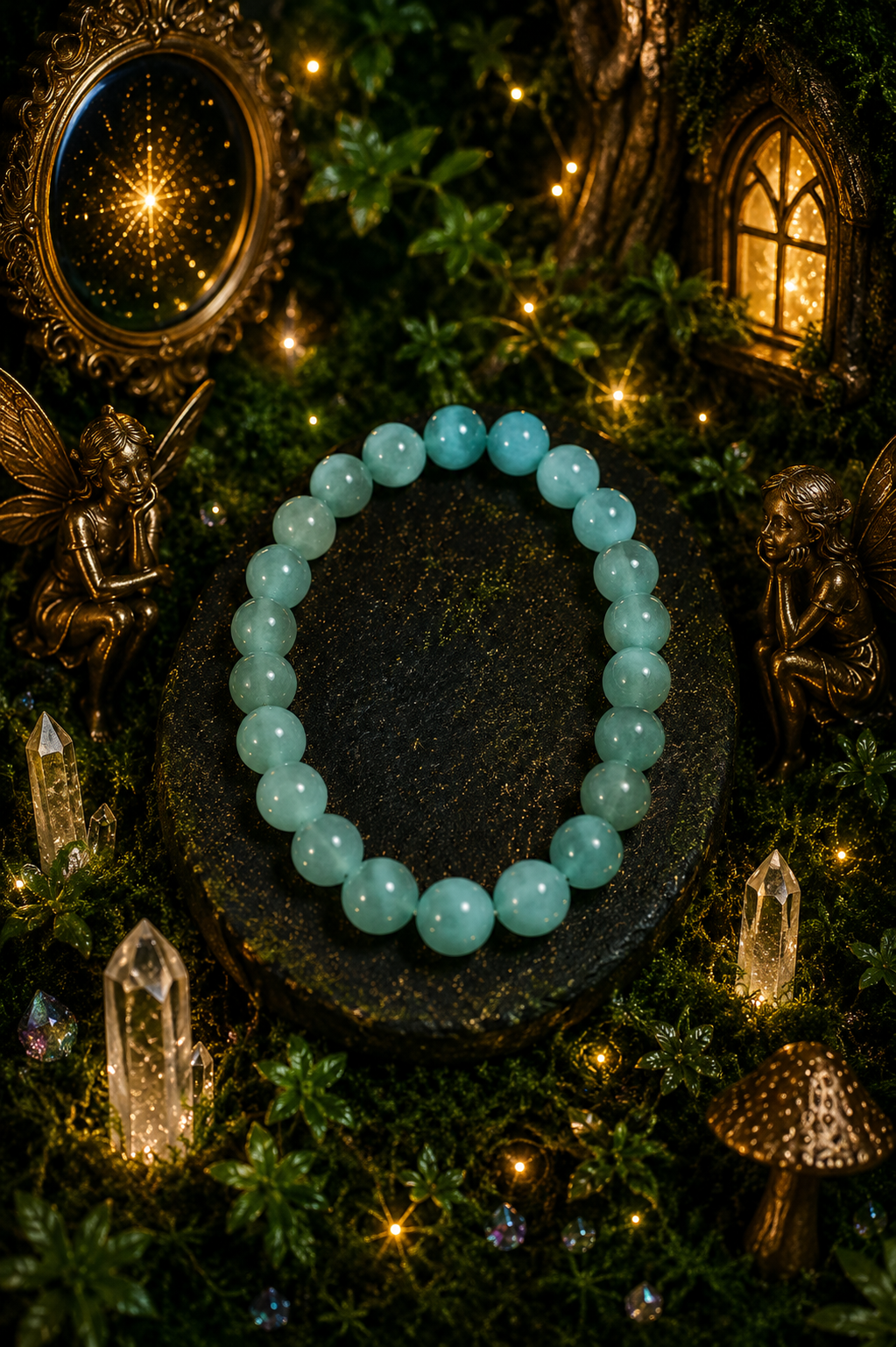 🍃 Lucky Fairy Jade Crystal Bracelet ✨