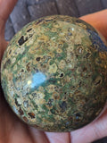 💚 Rainforest Jasper (Rhyolite) Sphere ⭐