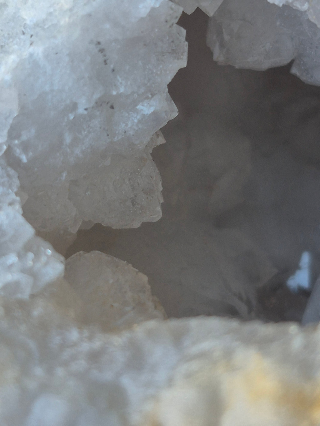 🤍 White Quartz Geode-Half ✨ Specimen No. 012