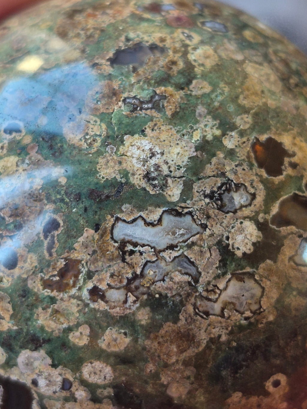 💚 Rainforest Jasper (Rhyolite) Sphere ⭐
