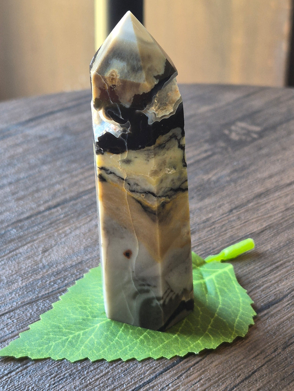 🌋✨ Volcano Agate Druzy Tunnel Tower