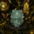 ✨ Green Aventurine Kitsune (Nine-Tailed Fox) Carving ✨
