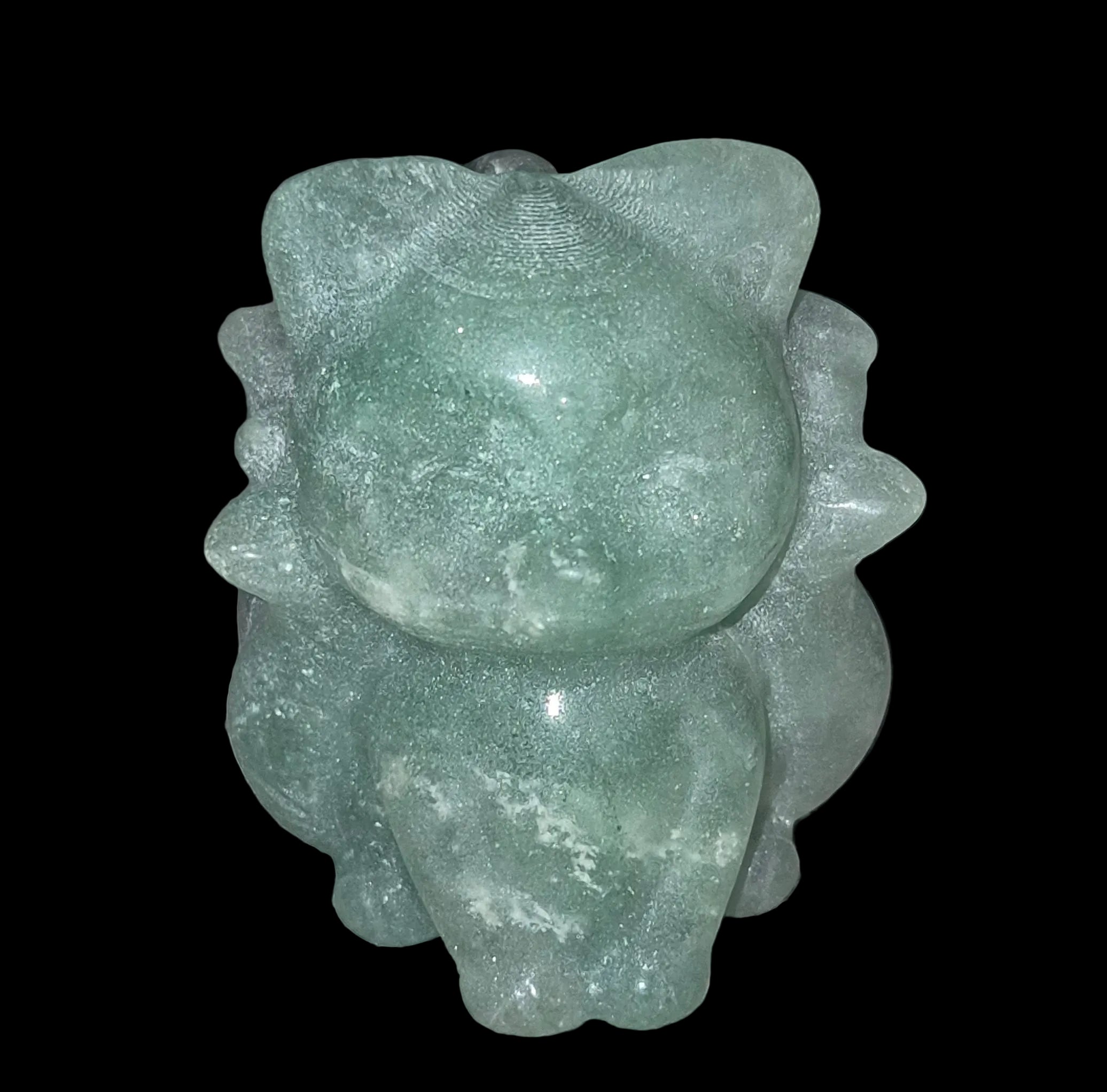 ✨ Green Aventurine Kitsune (Nine-Tailed Fox) Carving ✨