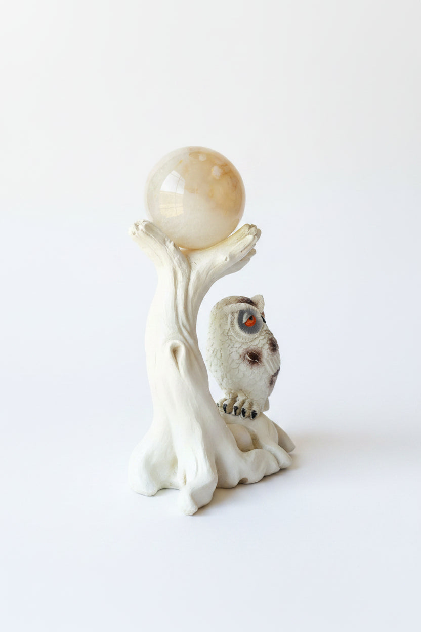 🧚✨ Fairy Dust Owl Flower Agate Sphere Set 🦉🌸