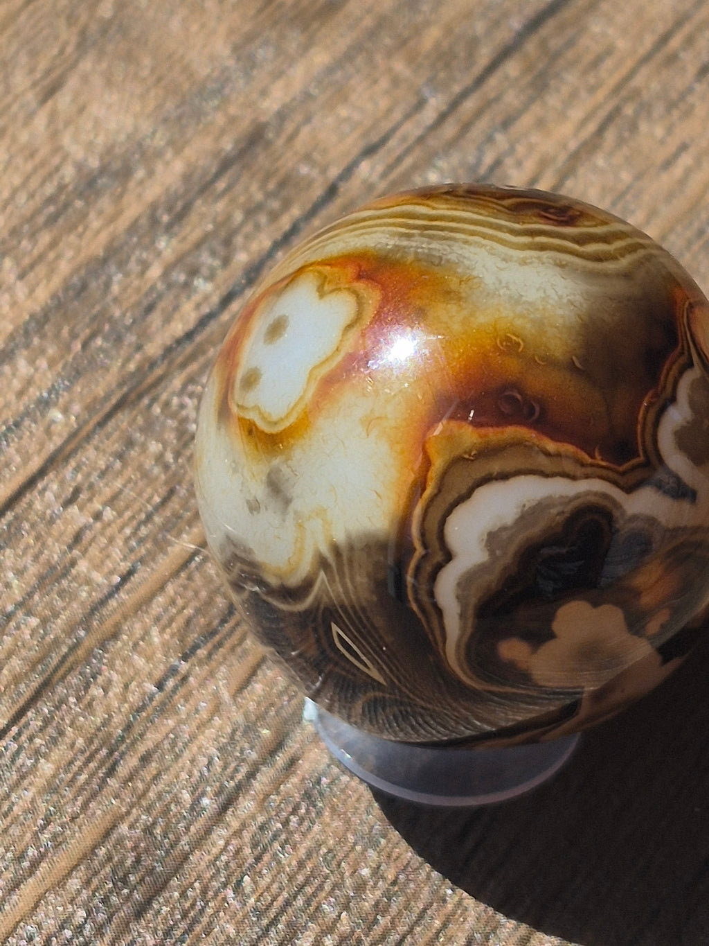 Madagascar Agate Alignment Sphere 🧡🖤🤎