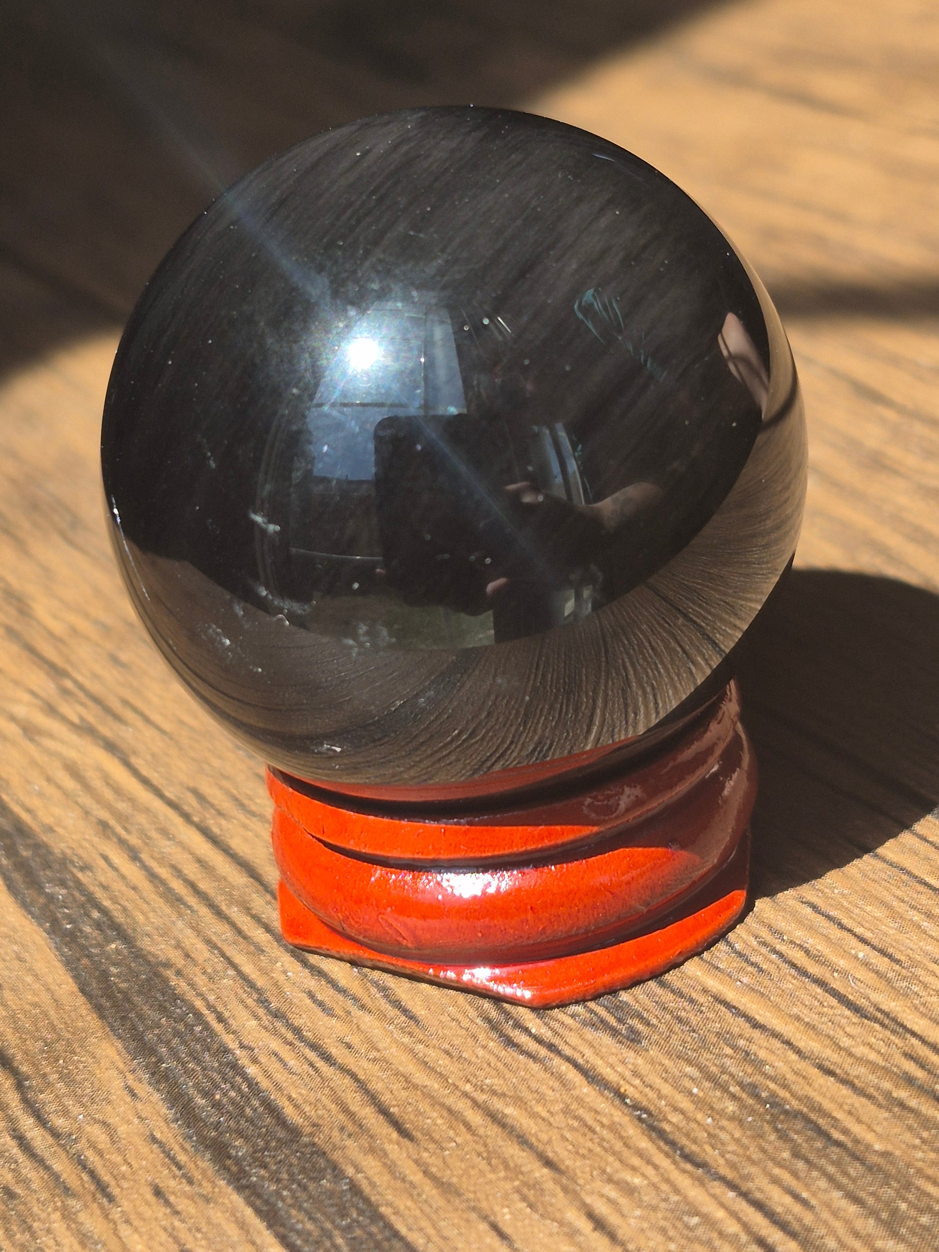 🌈 Hidden Aurora Rainbow Obsidian Sphere • 37 mm