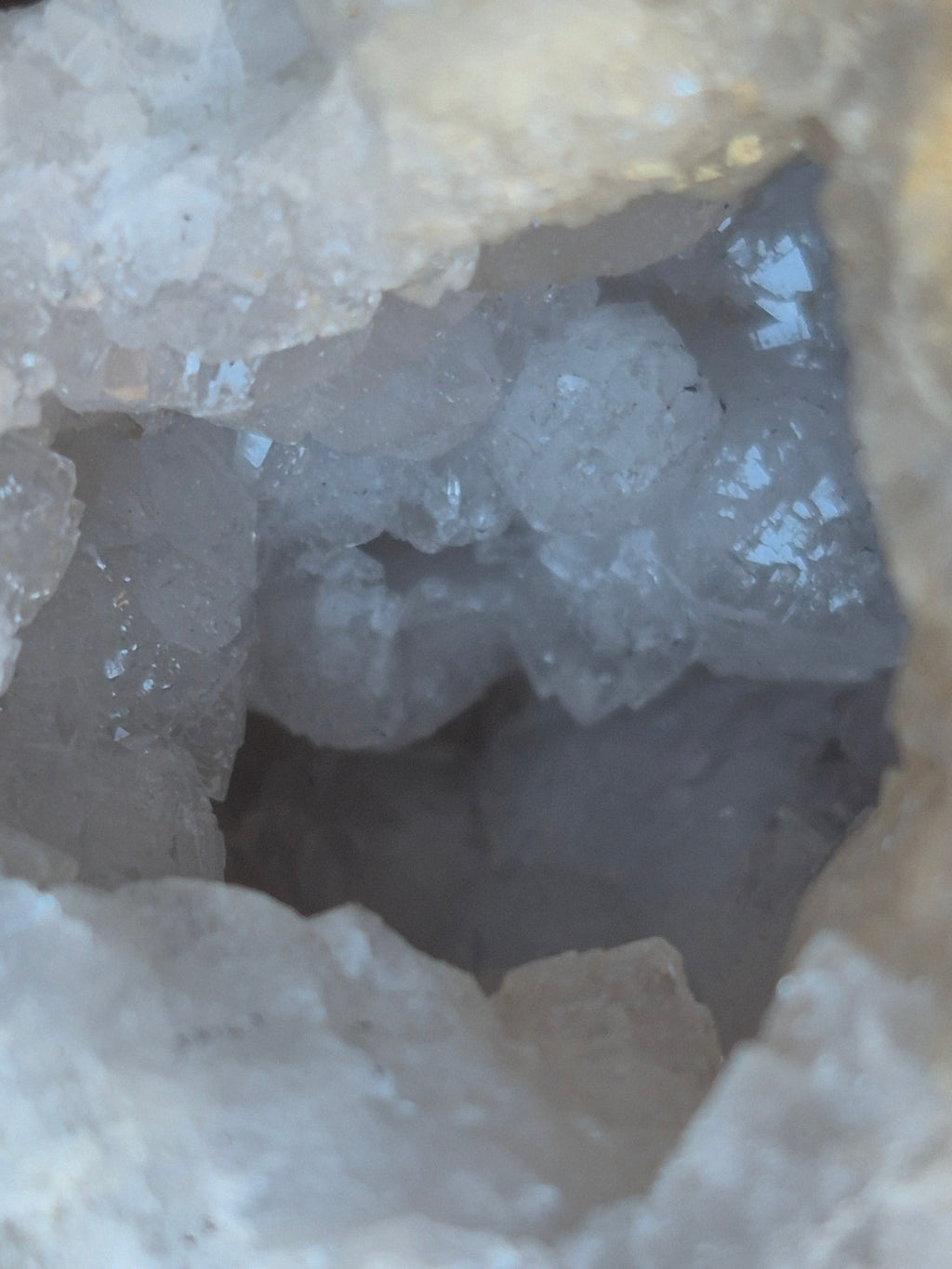🤍 White Quartz Geode-Half ✨ Specimen No. 012