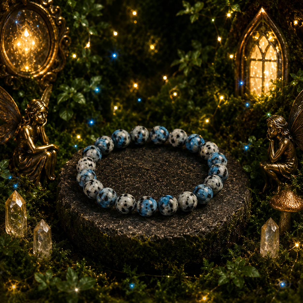 🌌 Blue Galaxy Jasper Crystal Bracelet 💙