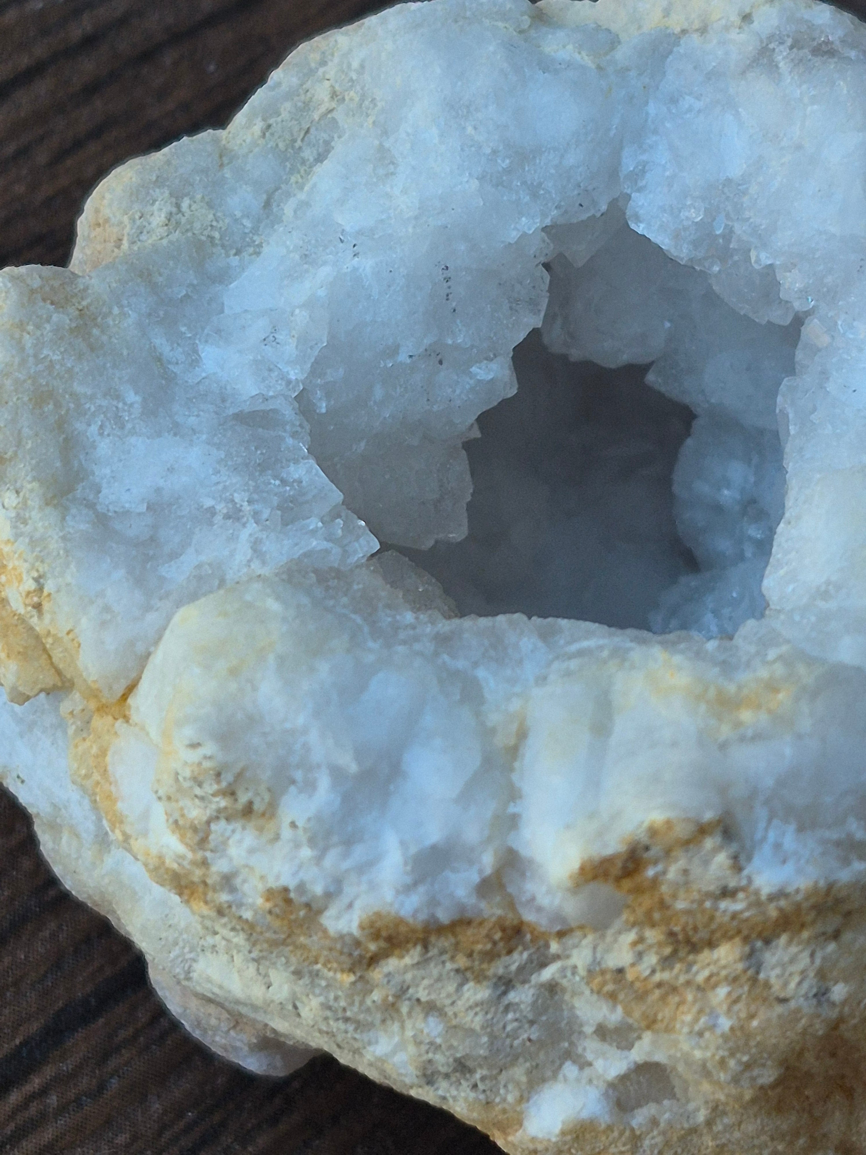 🤍 White Quartz Geode-Half ✨ Specimen No. 012