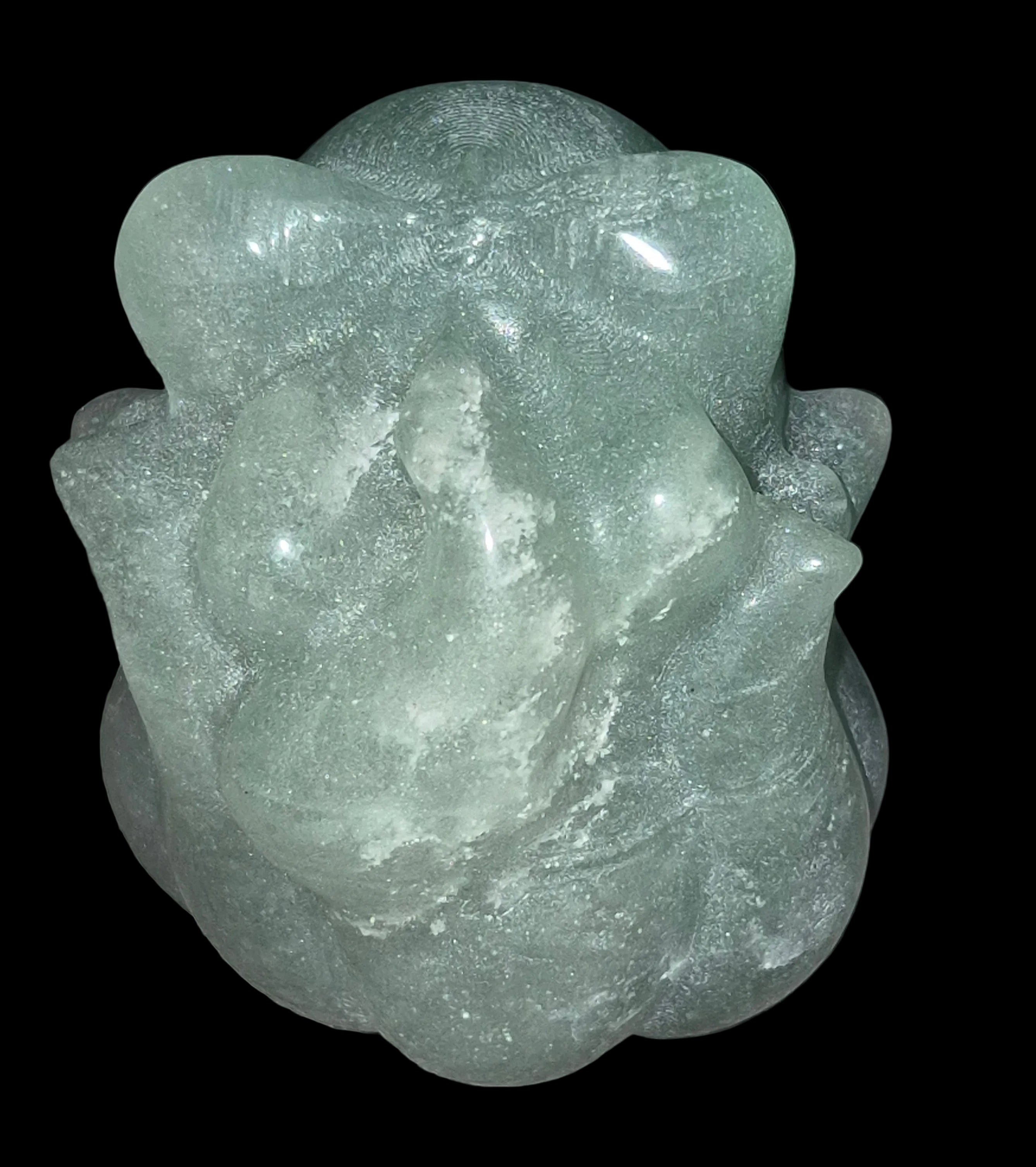 ✨ Green Aventurine Kitsune (Nine-Tailed Fox) Carving ✨