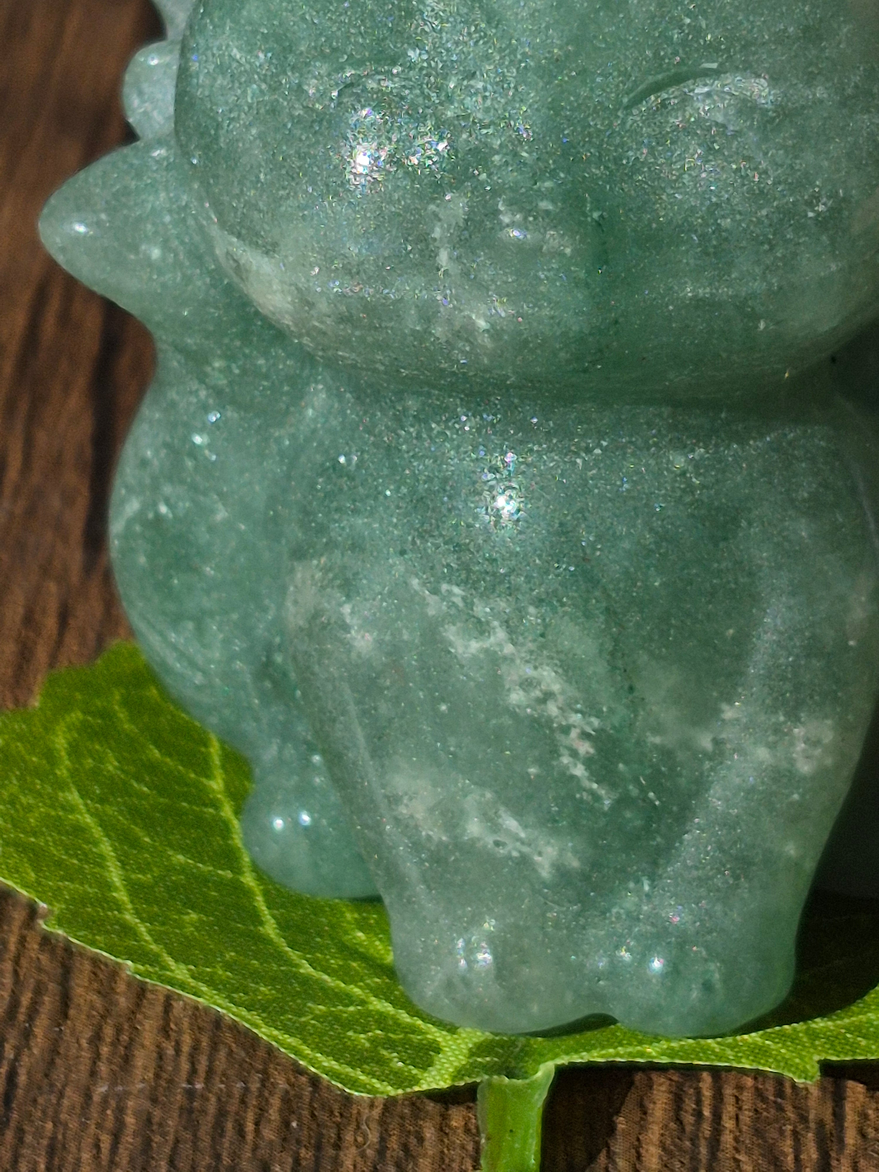 ✨ Green Aventurine Kitsune (Nine-Tailed Fox) Carving ✨