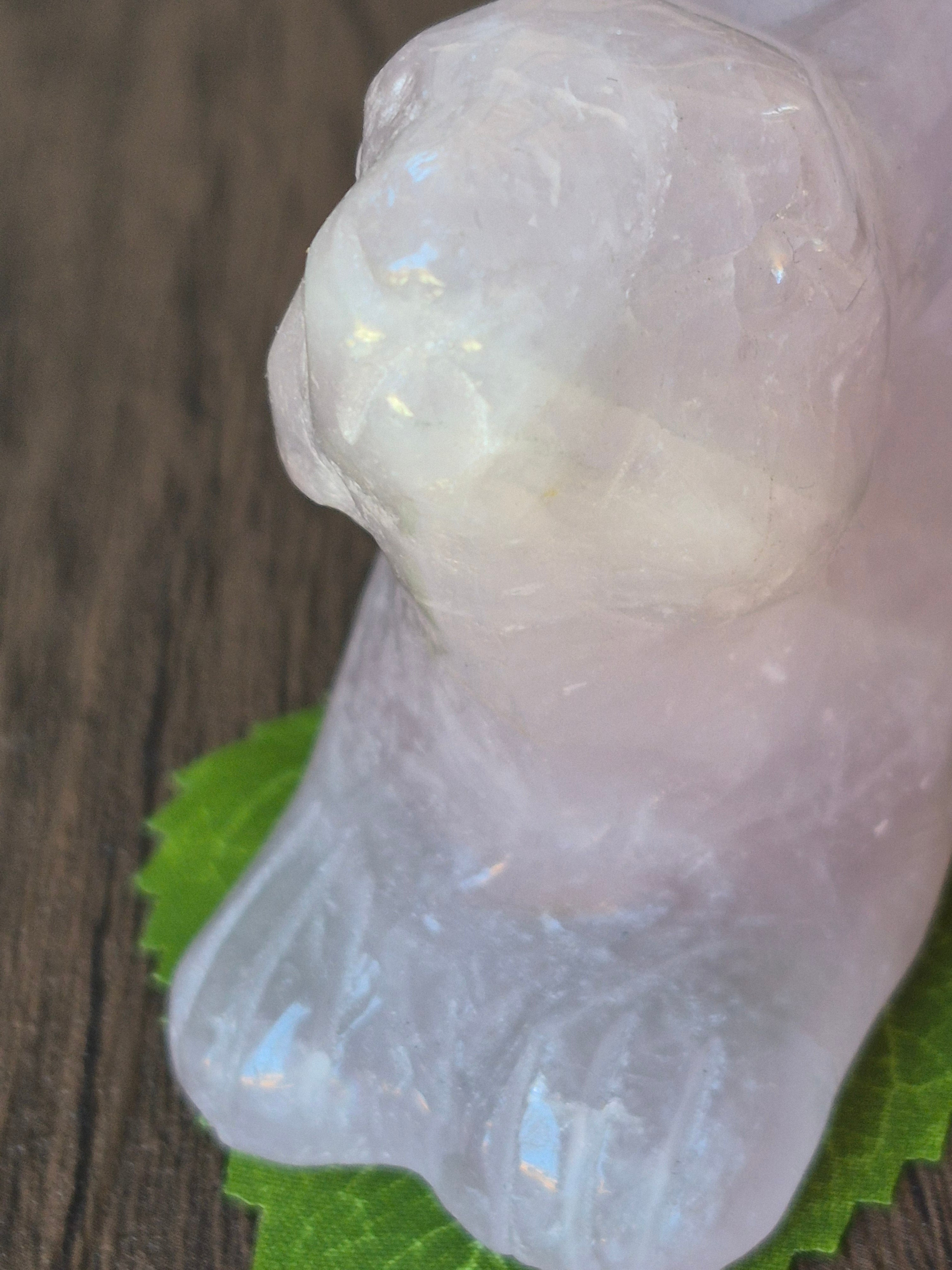 Rose Quartz Hand Carved Rabbit