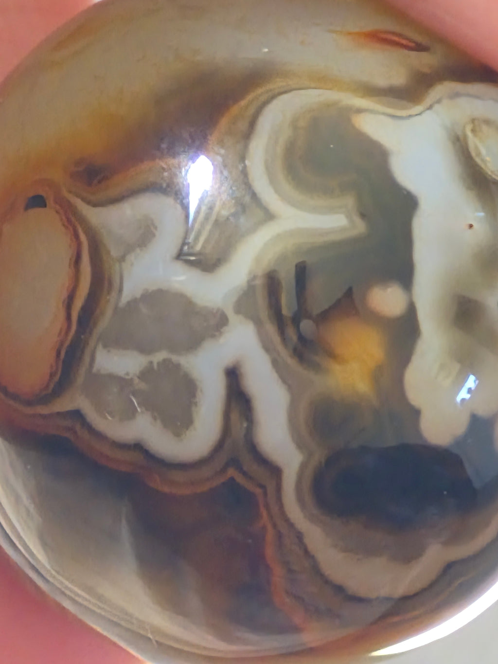 Madagascar Agate Alignment Sphere 🧡🖤🤎