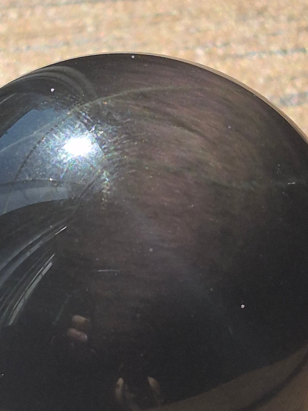 🌈 Hidden Aurora Rainbow Obsidian Sphere • 37 mm