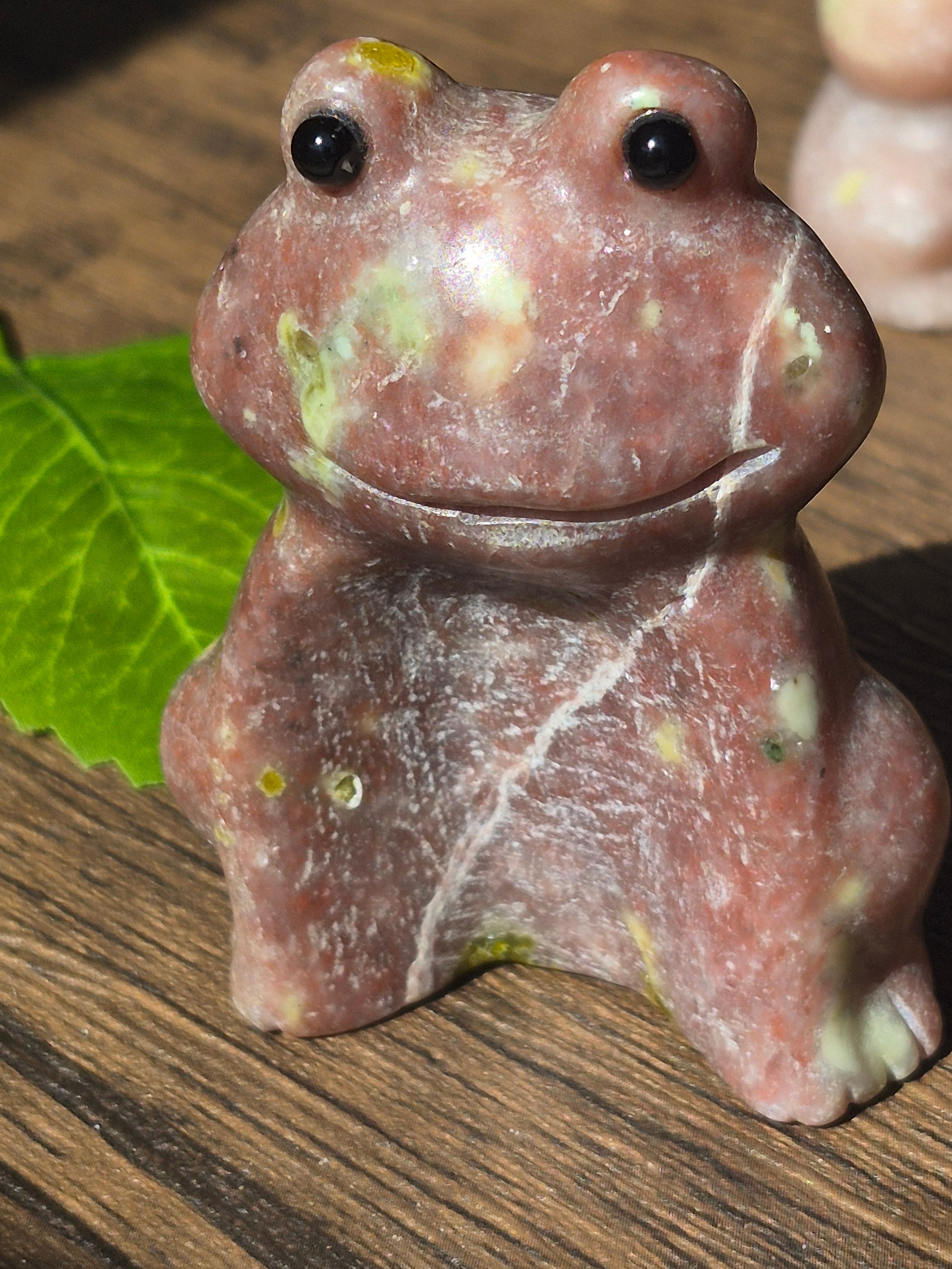 🐸 Leap of Love – Mother & Baby Plum Blossom Tourmaline Frog Family