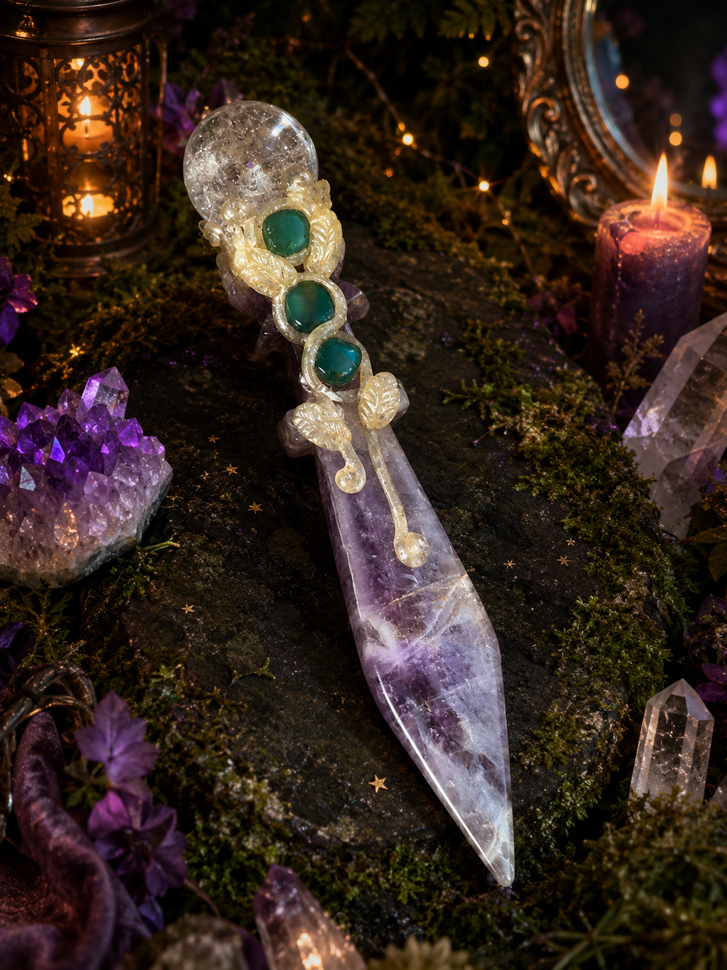 🗡️ Divine Power Amethyst Crystal Dagger 🔮 ✨