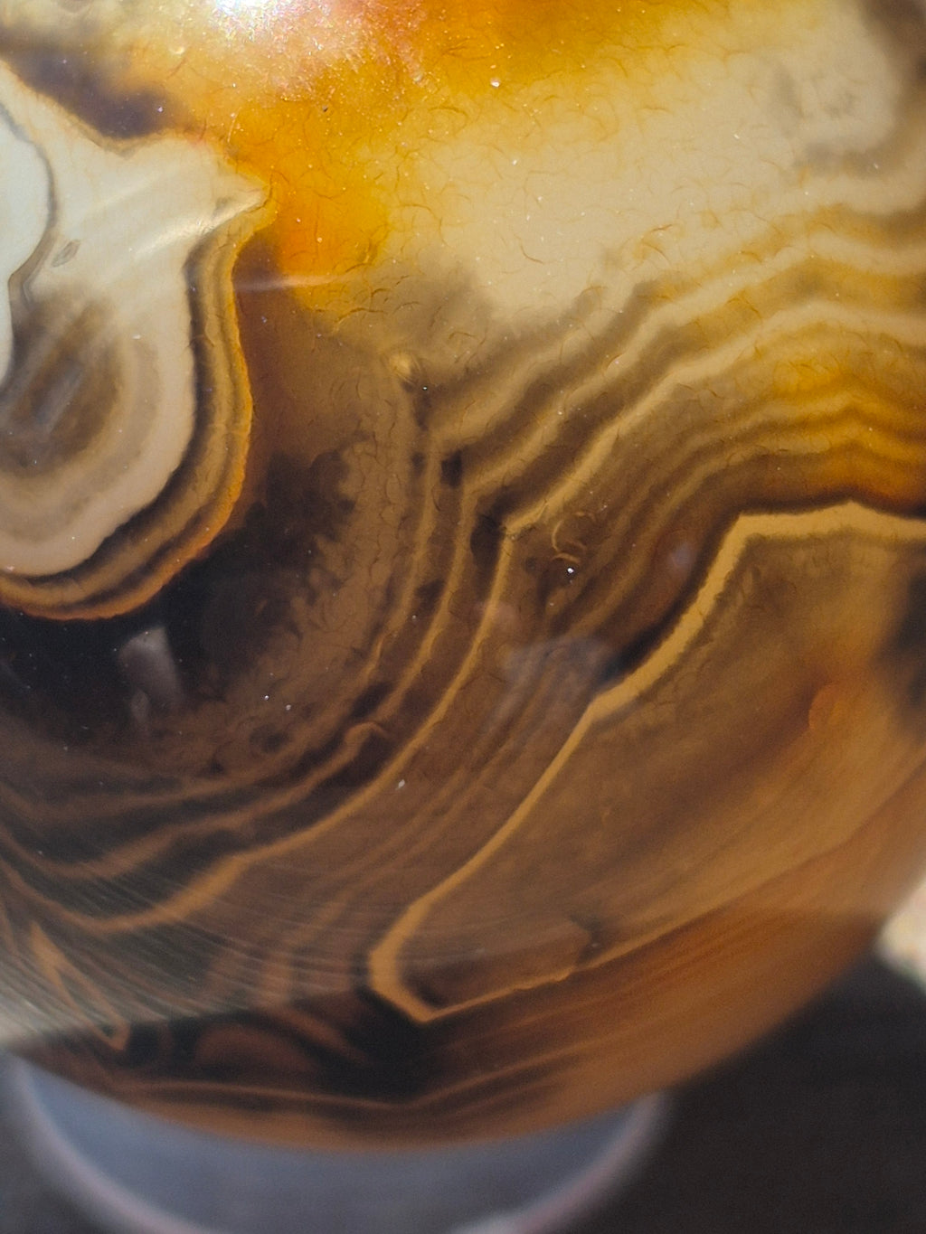 Madagascar Agate Alignment Sphere 🧡🖤🤎
