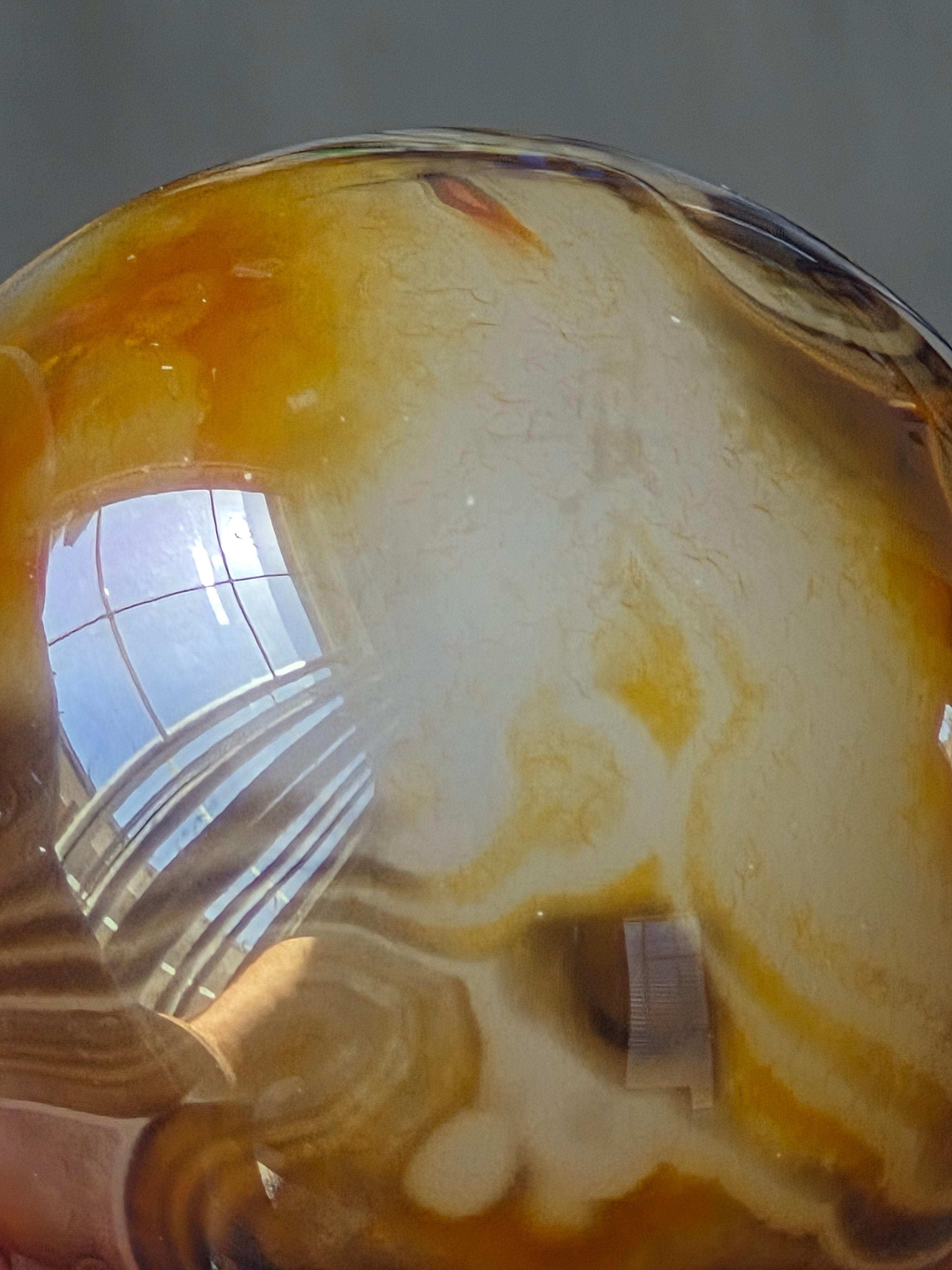 Madagascar Agate Alignment Sphere 🧡🖤🤎