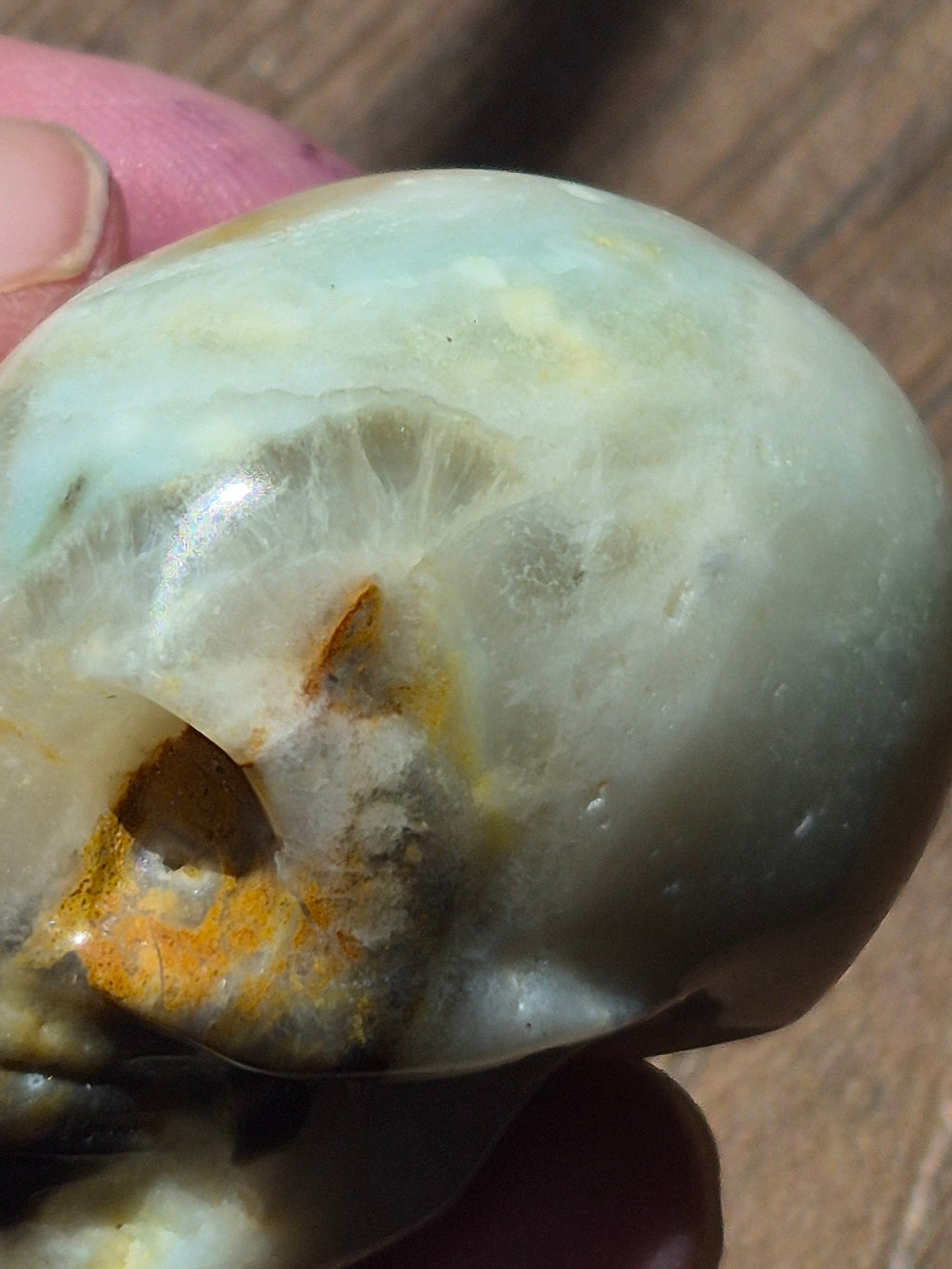 💀 Agate Skull with Natural Druzy Quartz Pocket