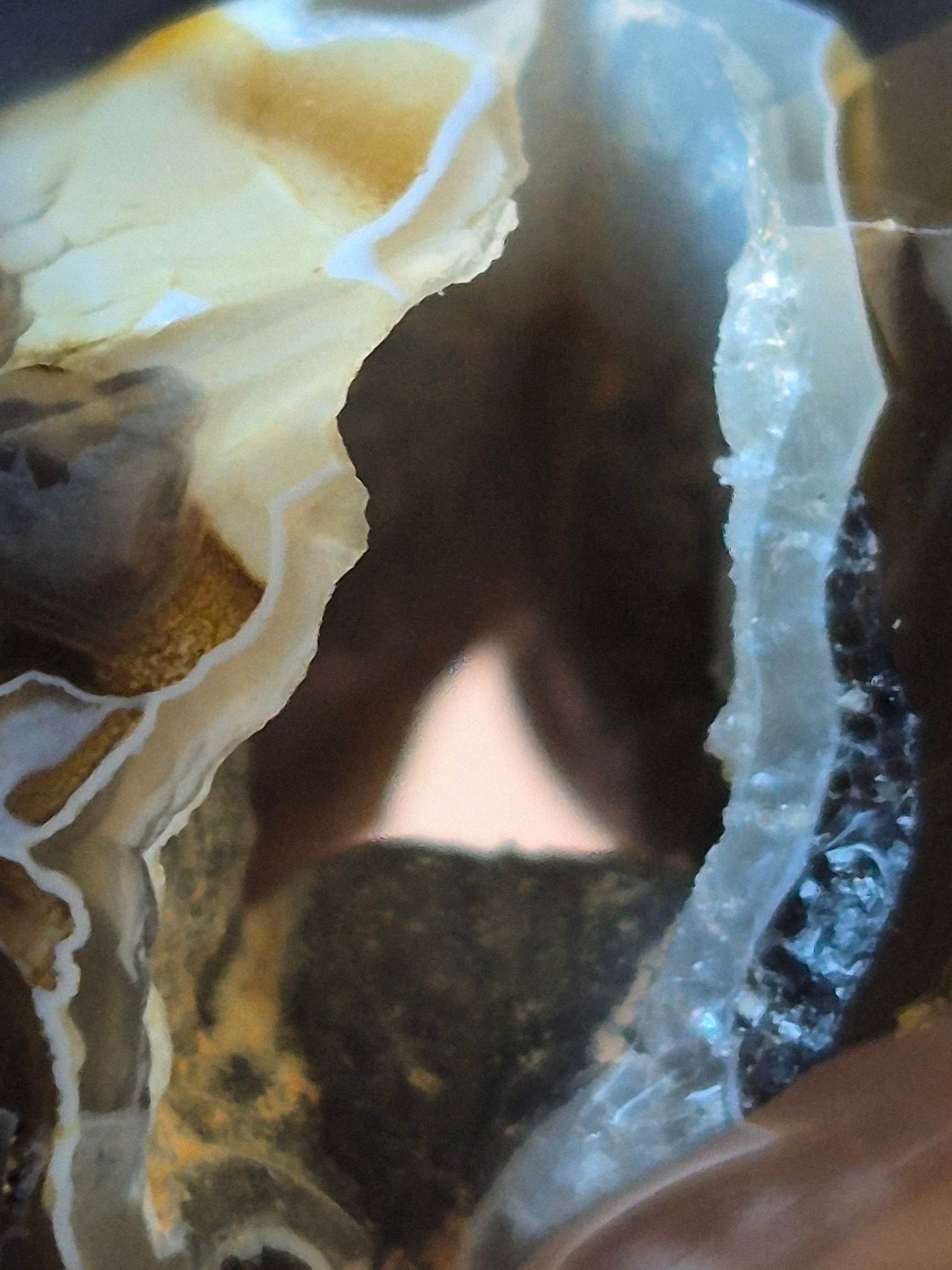 🌋✨ Volcano Agate Druzy Tunnel Tower