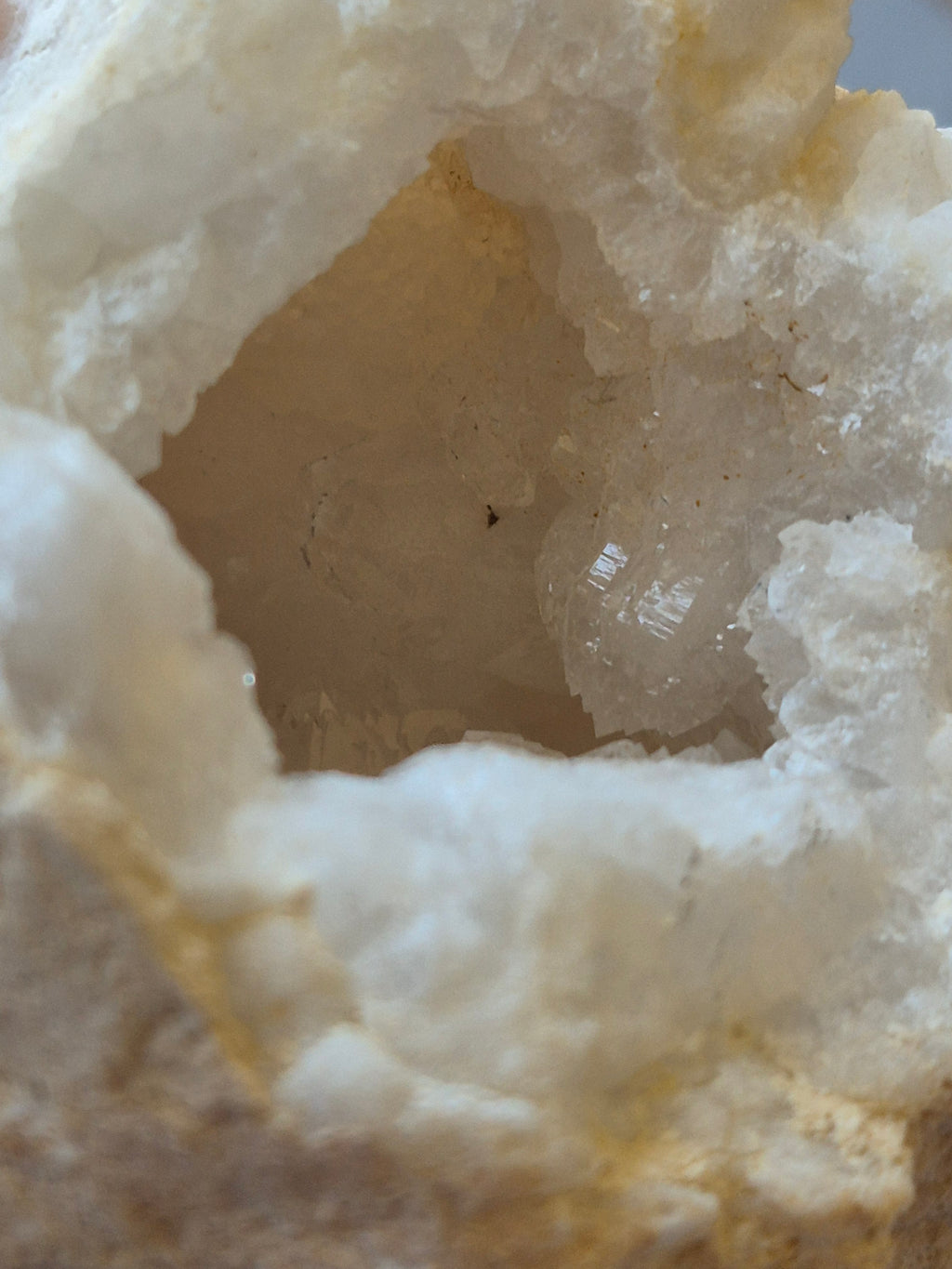 🤍 White Quartz Geode-Half ✨ Specimen No. 012