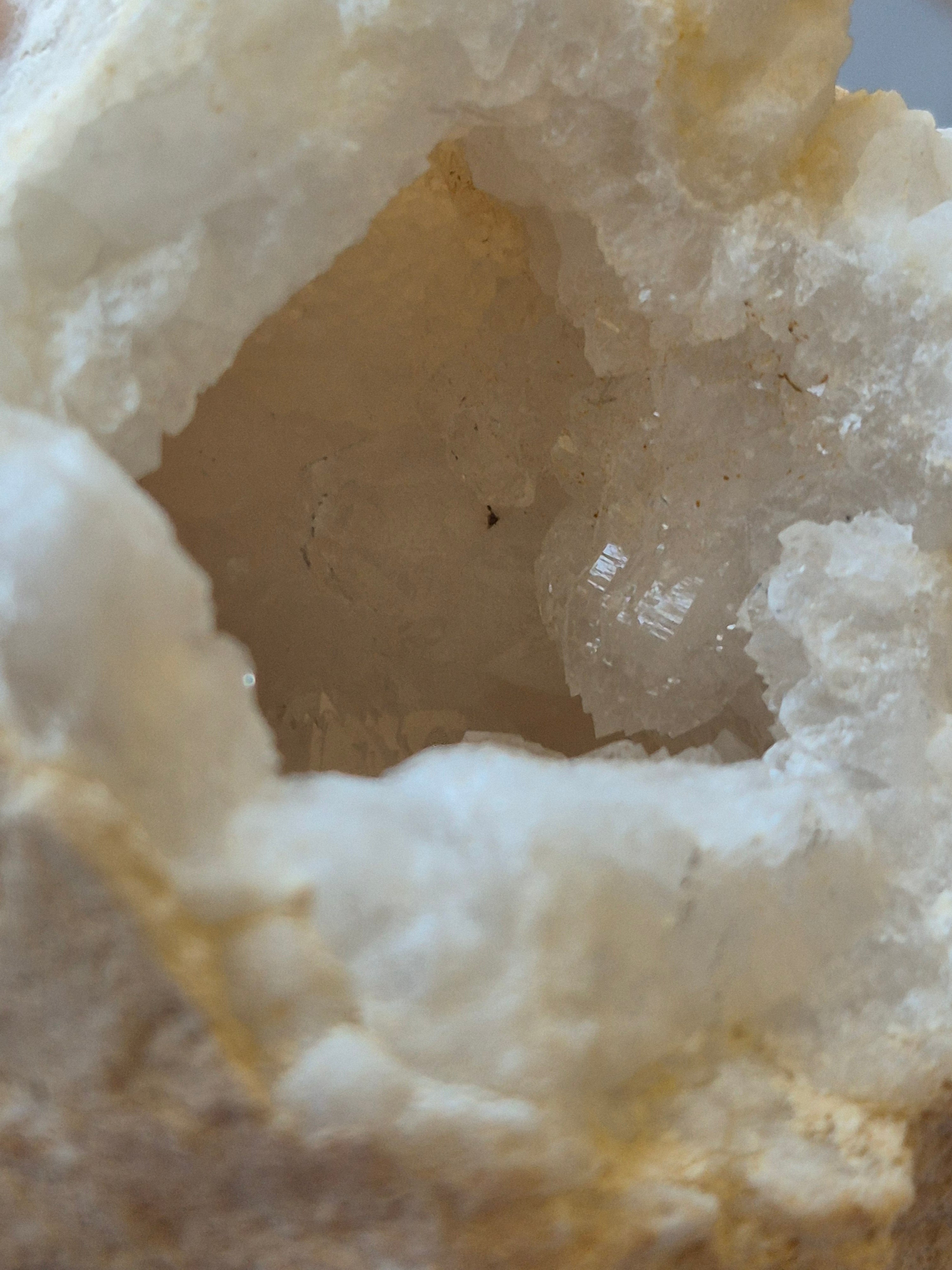 🤍 White Quartz Geode-Half ✨ Specimen No. 012