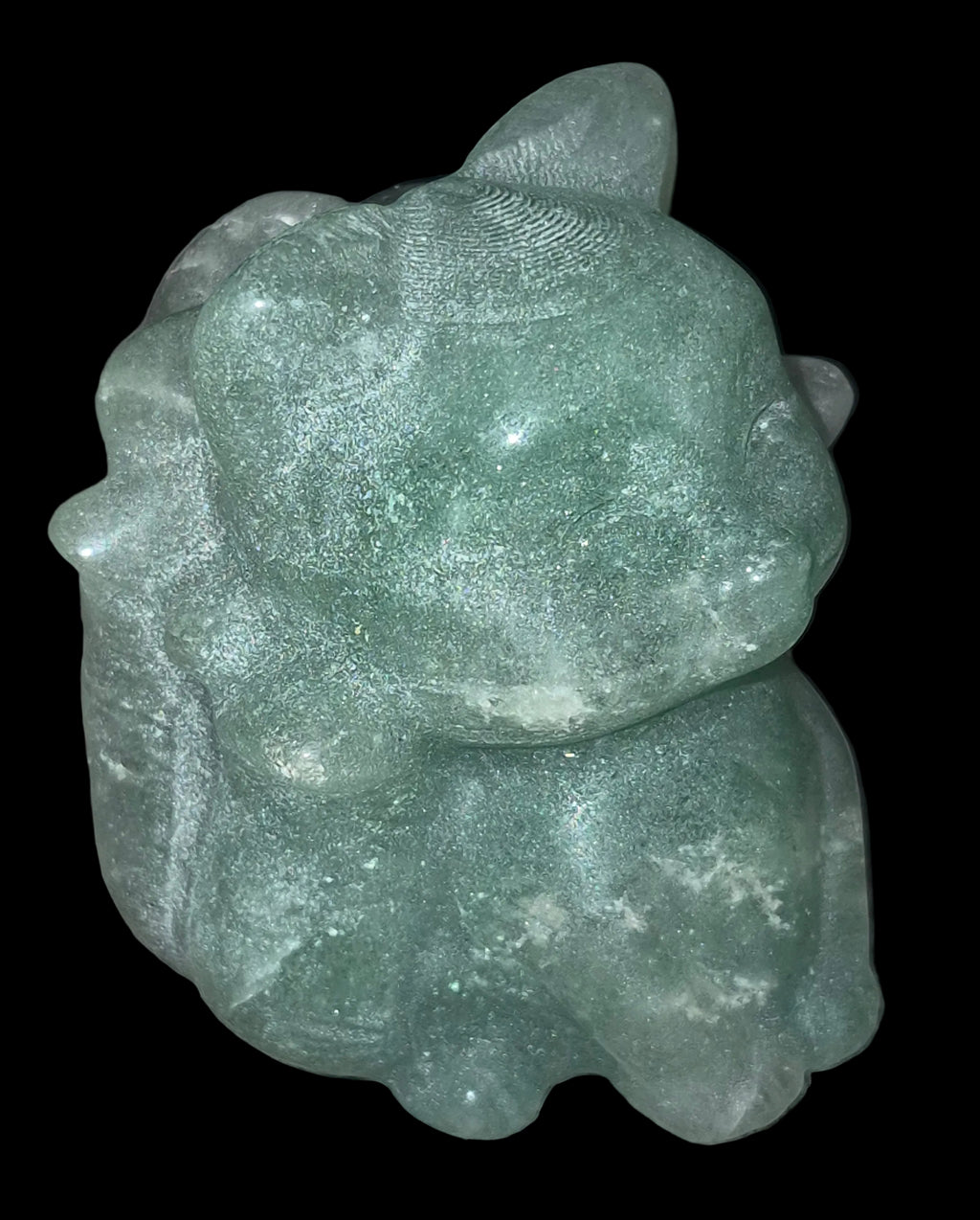 ✨ Green Aventurine Kitsune (Nine-Tailed Fox) Carving ✨