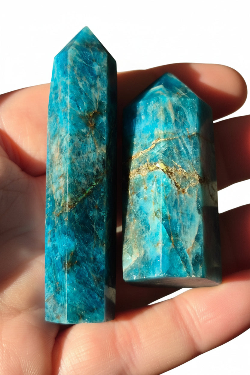 🧚‍♀️✨ Celestial Tide Blue Apatite Towers ✨🧚‍♀️ | Set of 2 💙🔮