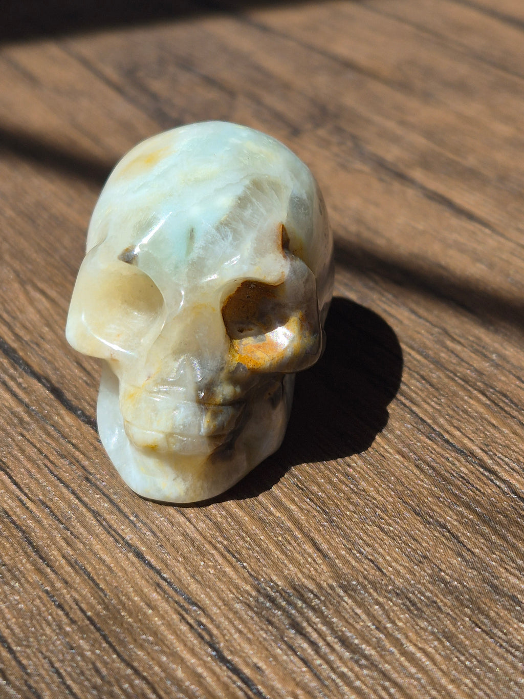 💀 Agate Skull with Natural Druzy Quartz Pocket