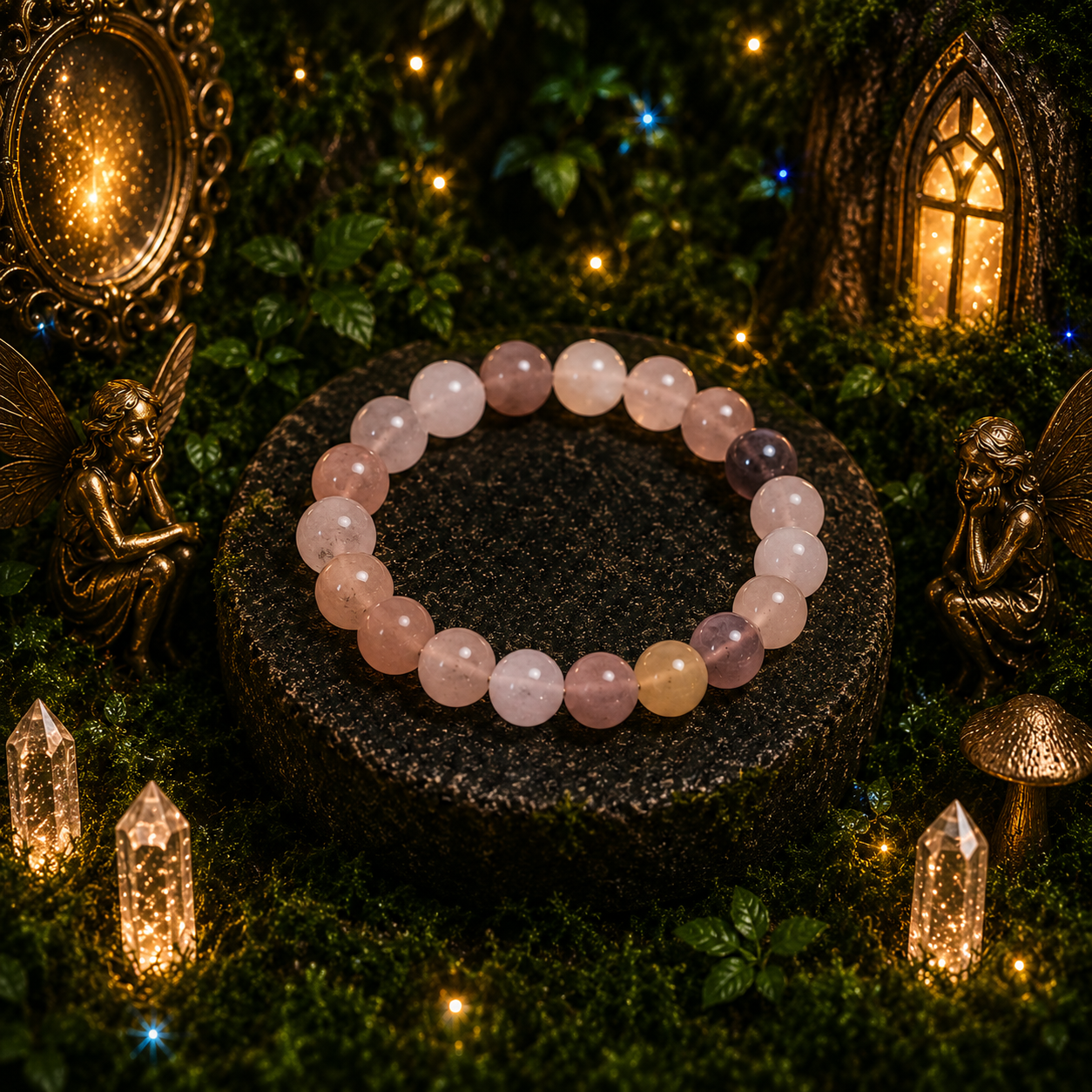 🌸 Fairy Garden Mixed Quartz Crystal Bracelet ✨
