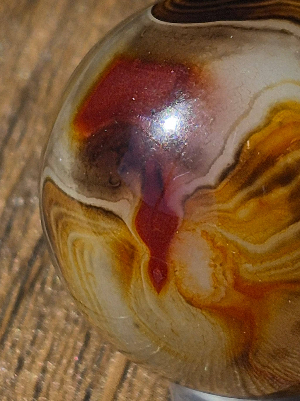 Madagascar Agate Alignment Sphere 🧡🖤🤎